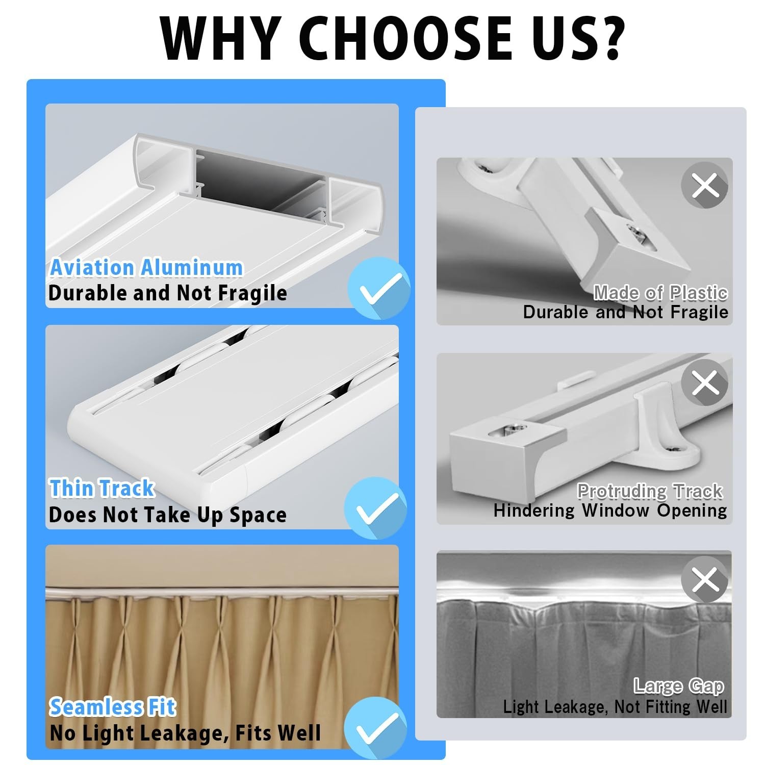 Heavy Duty Double Row Curtain Track System – Ceiling Mounted Sliding Rails for R