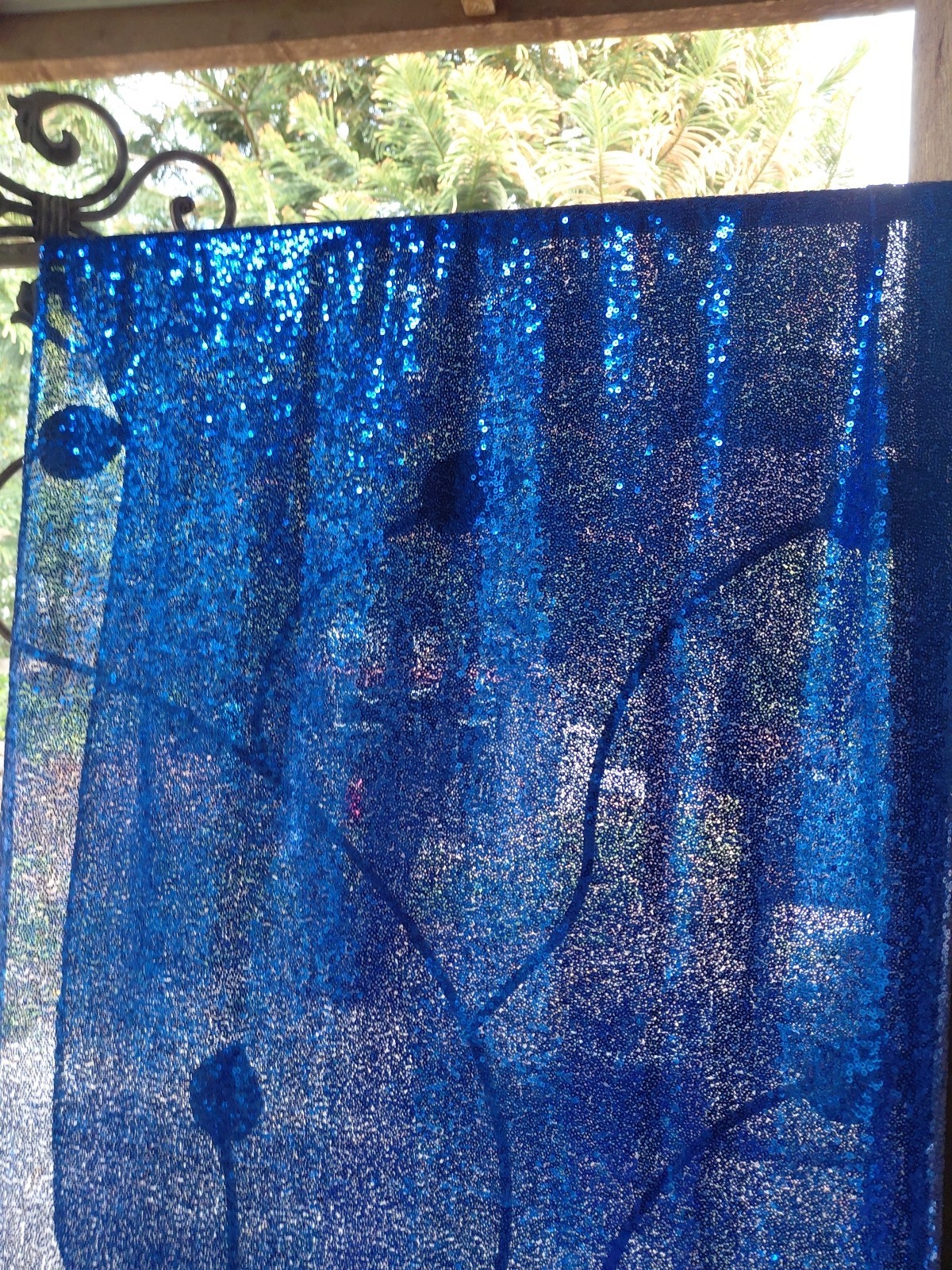 Sheer Sequin Curtains Panels 24 X 96 Royal Blue NWOT 4 Panels