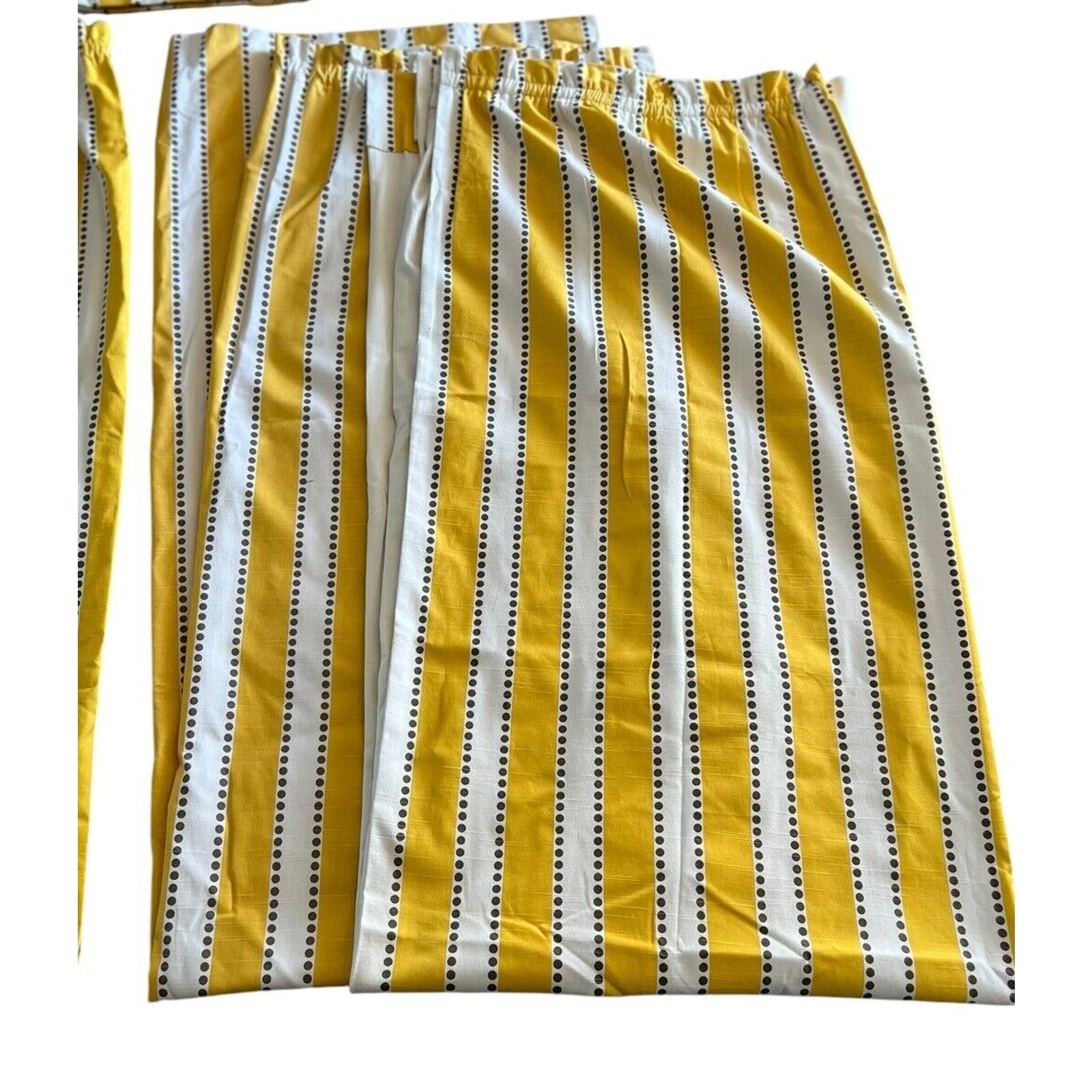 Custom Luxury Modern Curtains Drapes Panels Heavy Lined 2 Pair Yellow Gray White