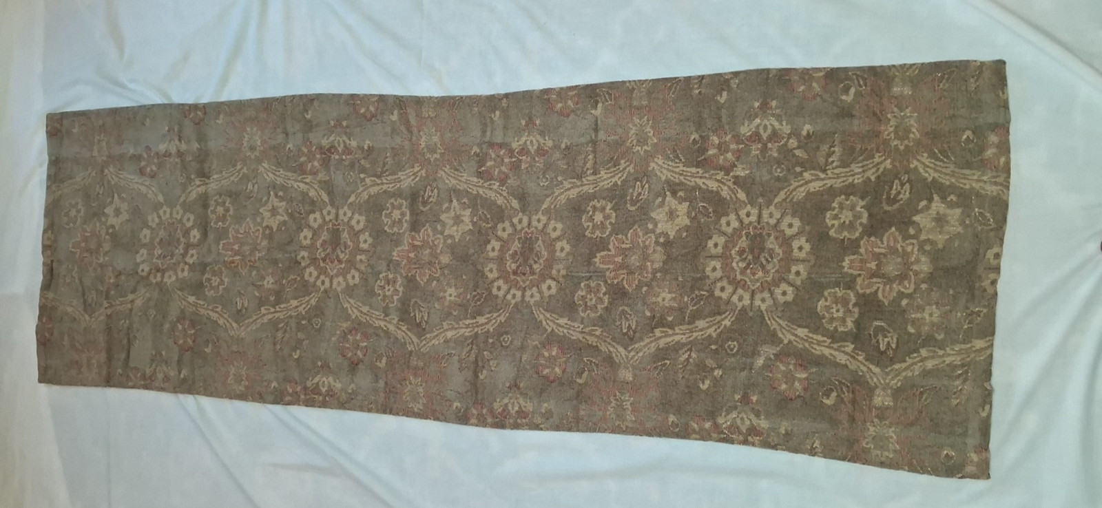 Jacquard Tapestry Brown (with a green undertone) Gold Tan Rust Valance 63″ x 20″