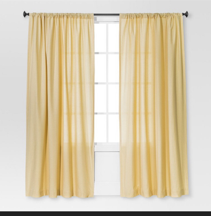 Threshold, Farrah Window Panel Jonquil Yellow, 54″W x 108″L Open Box New