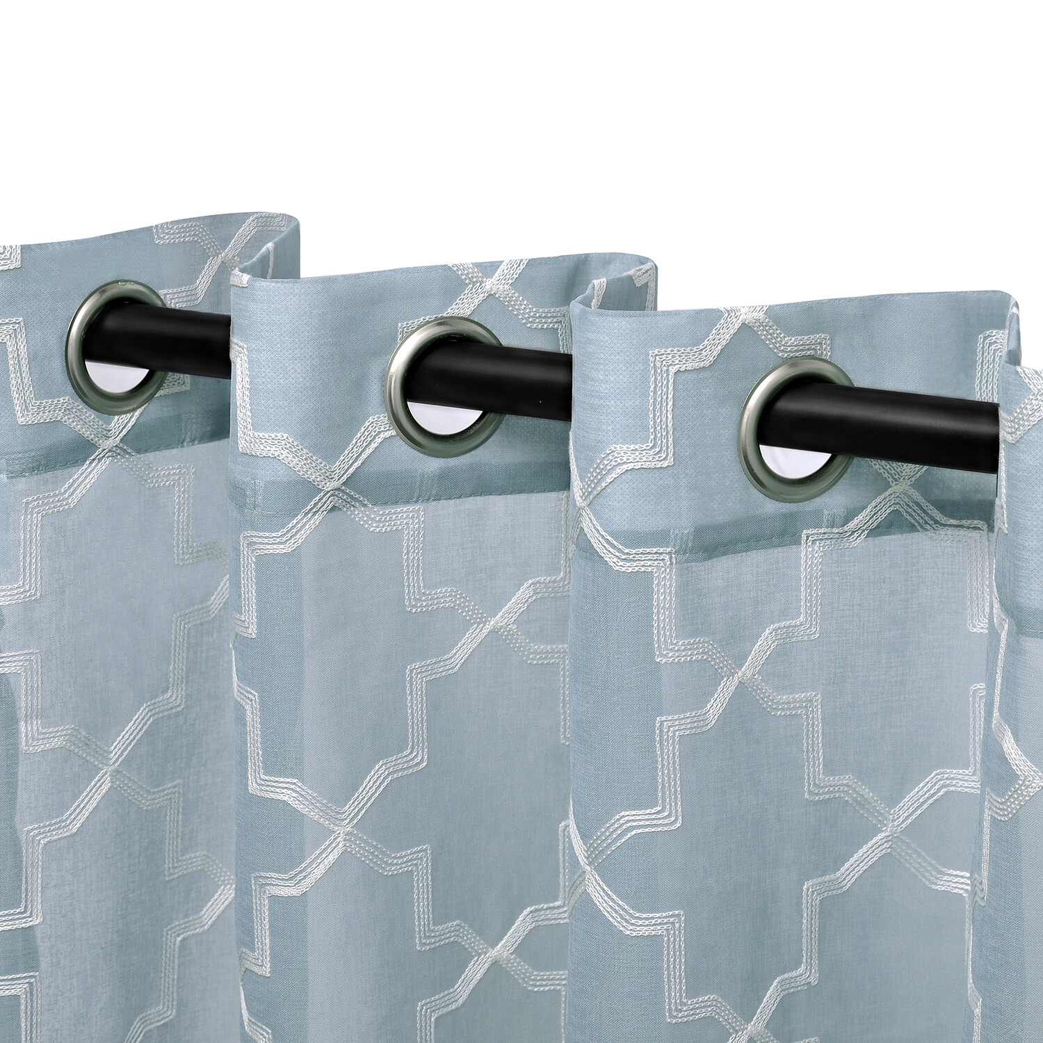 Embroidered Sheer Two Panel Curtains by Blue Nile Mills