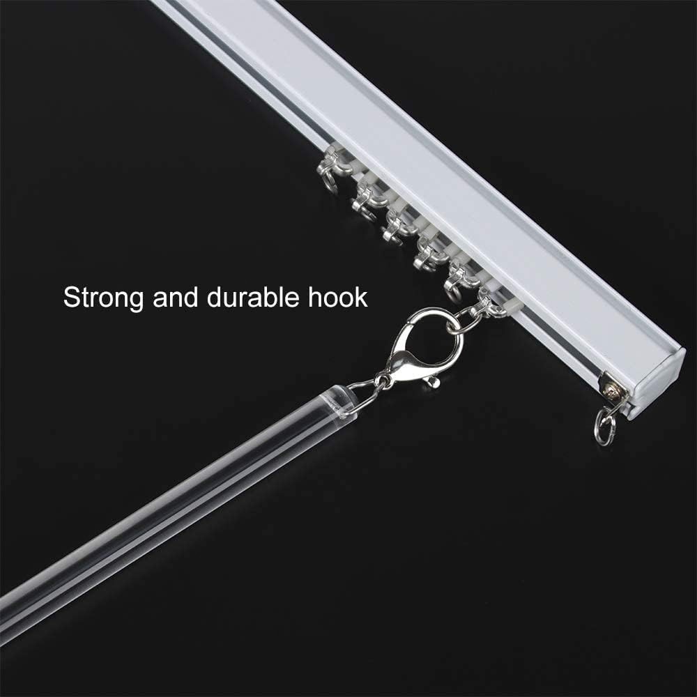 Curtain Pull Rod Set 2 Pack Acrylic Invisible Wardrobe Drapery Grommet Curtain
