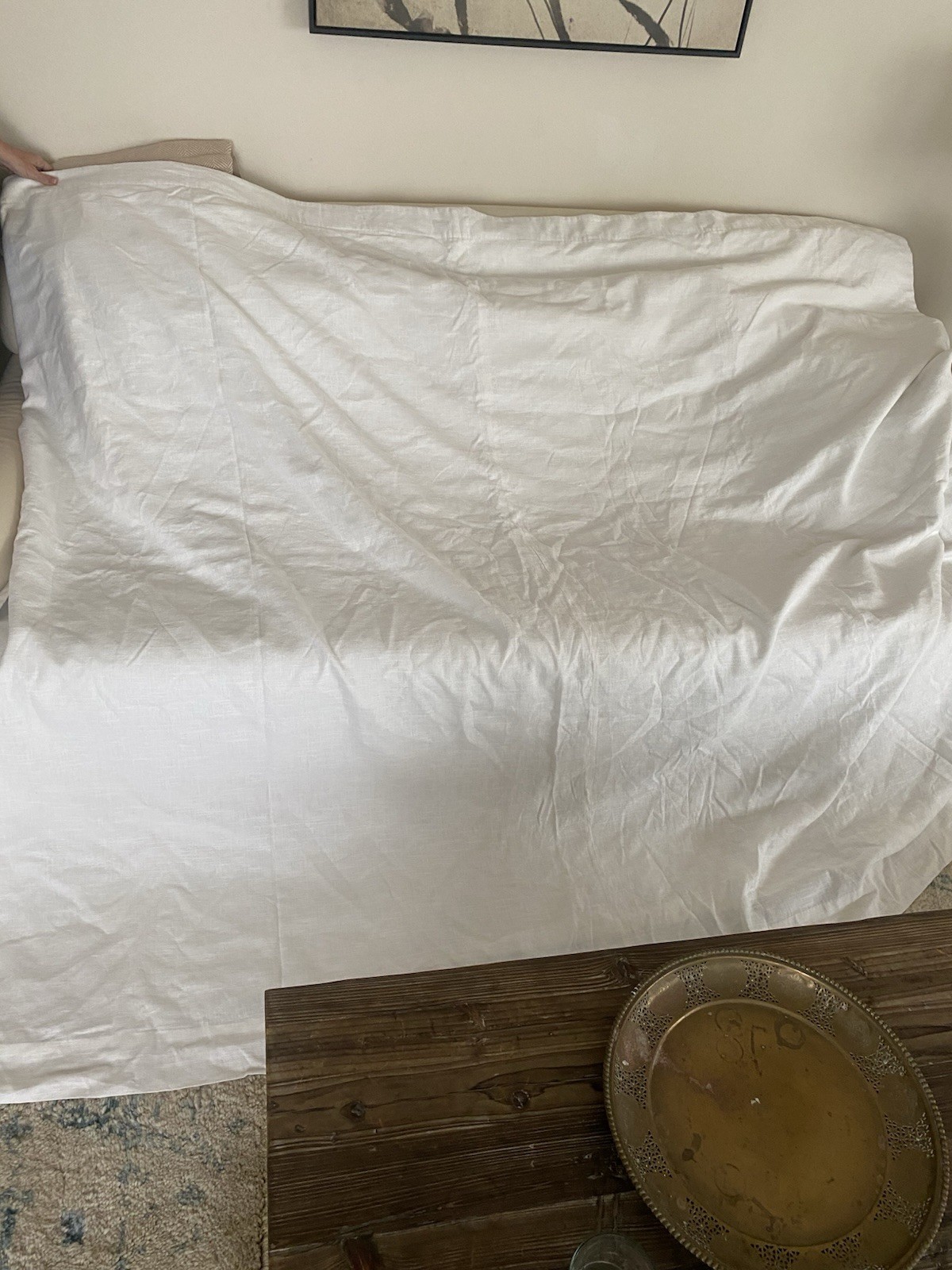 Pottery Barn Emery Linen Curtain~White~ 100″ W x 84″ L~ LF