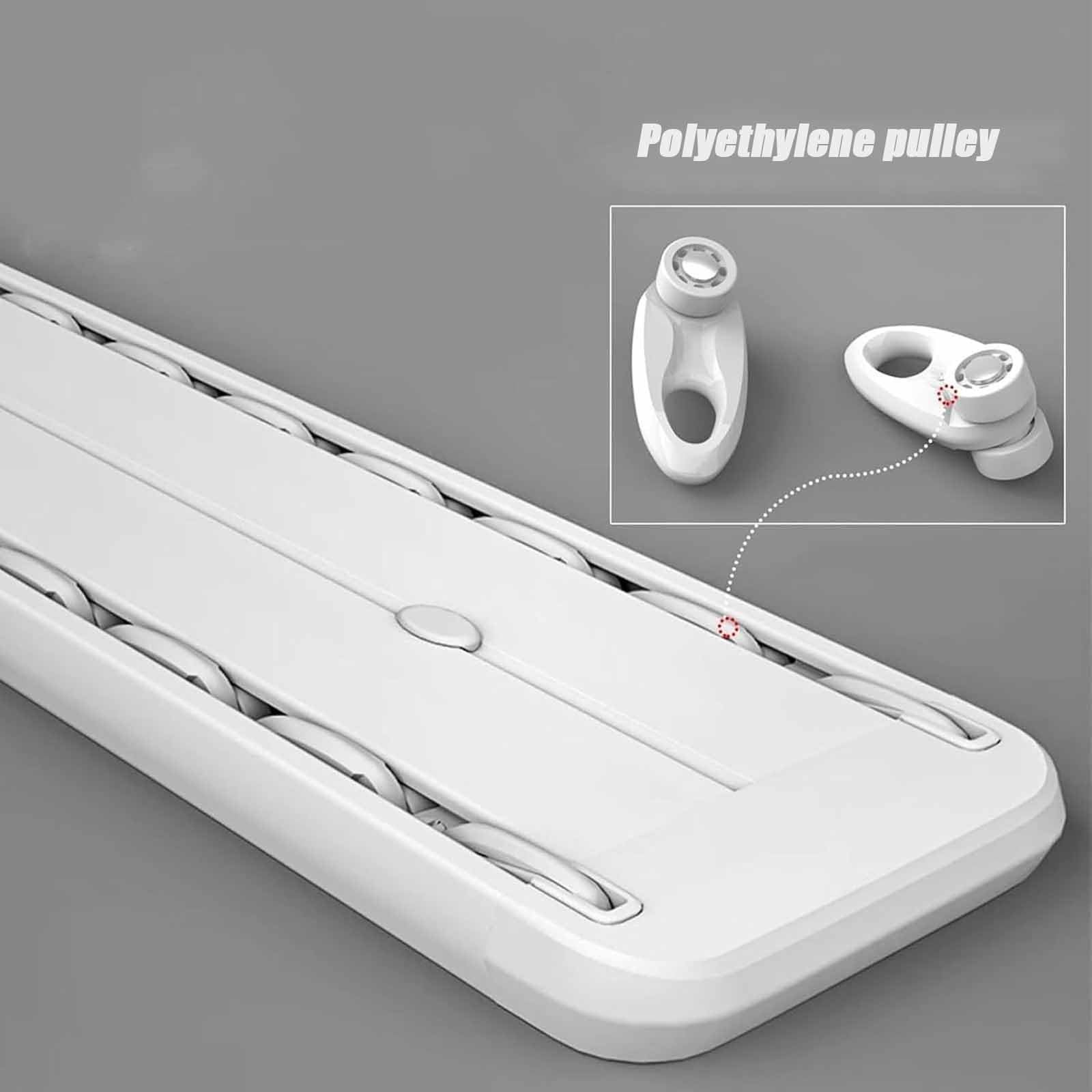 Double Track Curtain Rail Ceiling Mount Silent Heavy Duty Aluminum 1M White