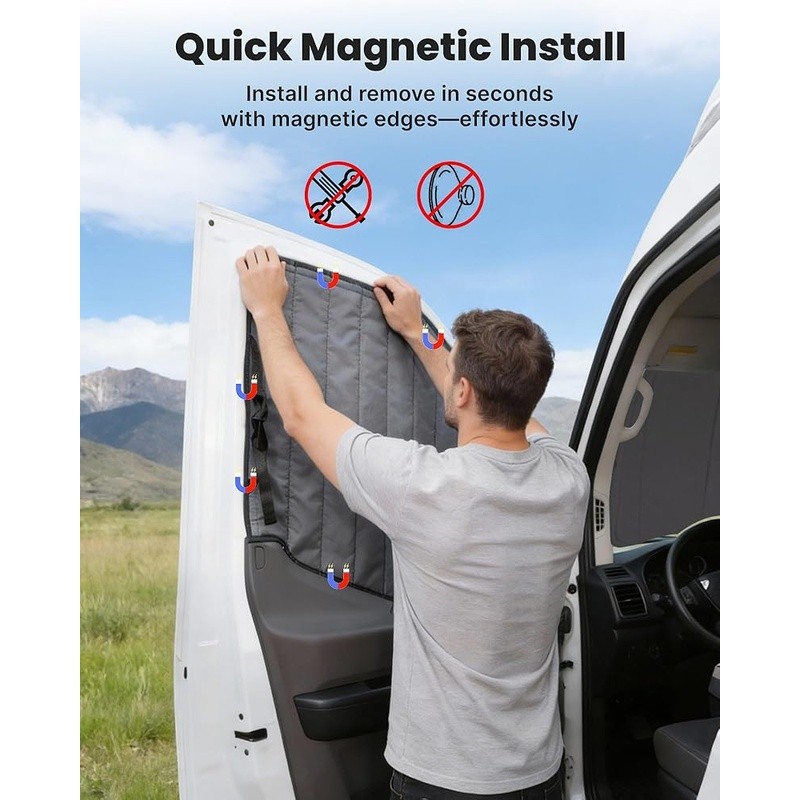 Ford Transit Window Covers Magnetic Insulation Privacy Blackout Shades Van Life