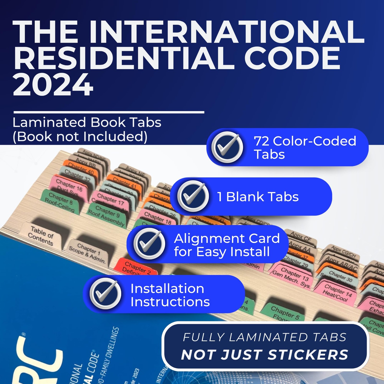 Book Tabs for The International Residential Code 2024. Laminated,…