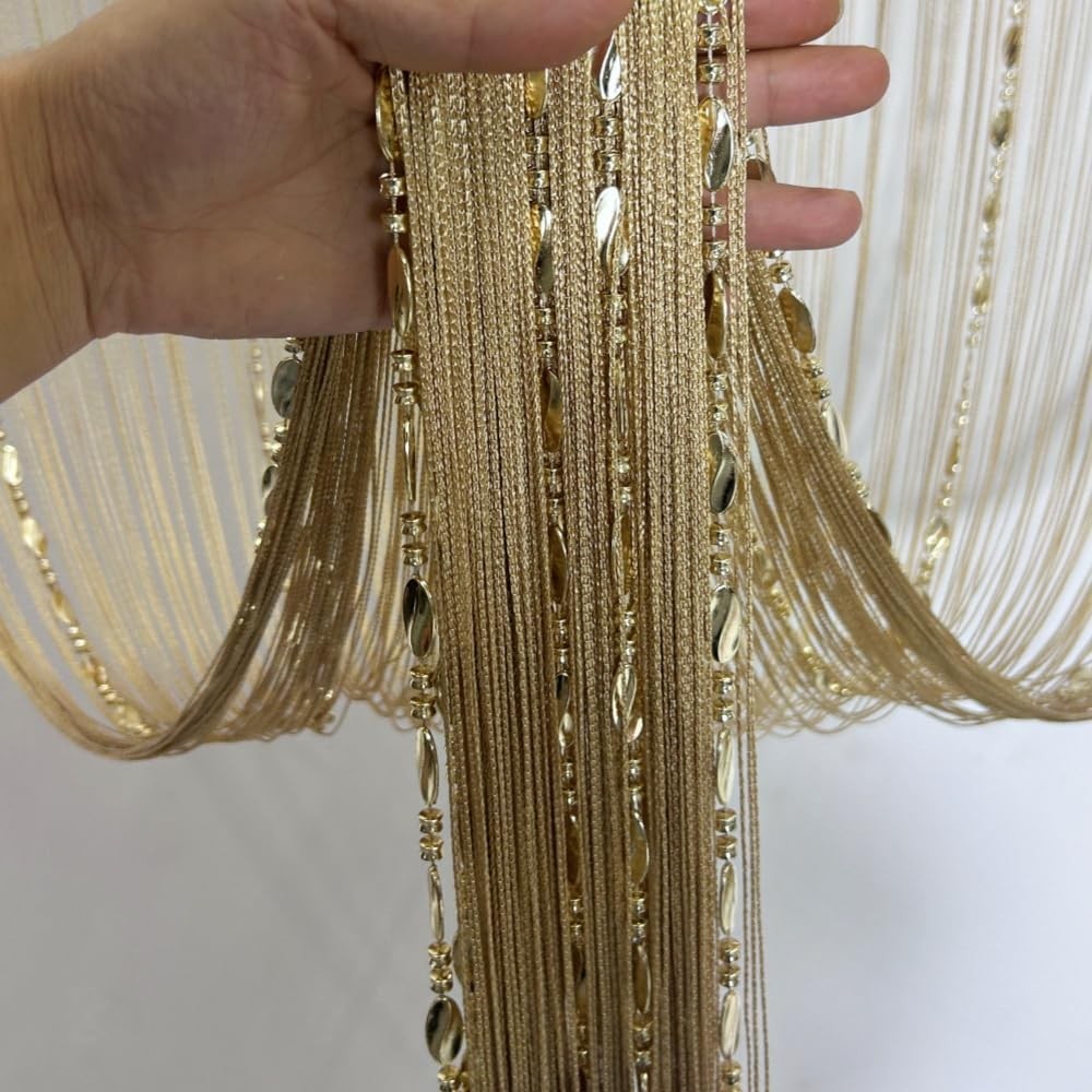 100cmX200cm Decorative Door String Curtain Beads Wall Panel Fringe Window Roo…