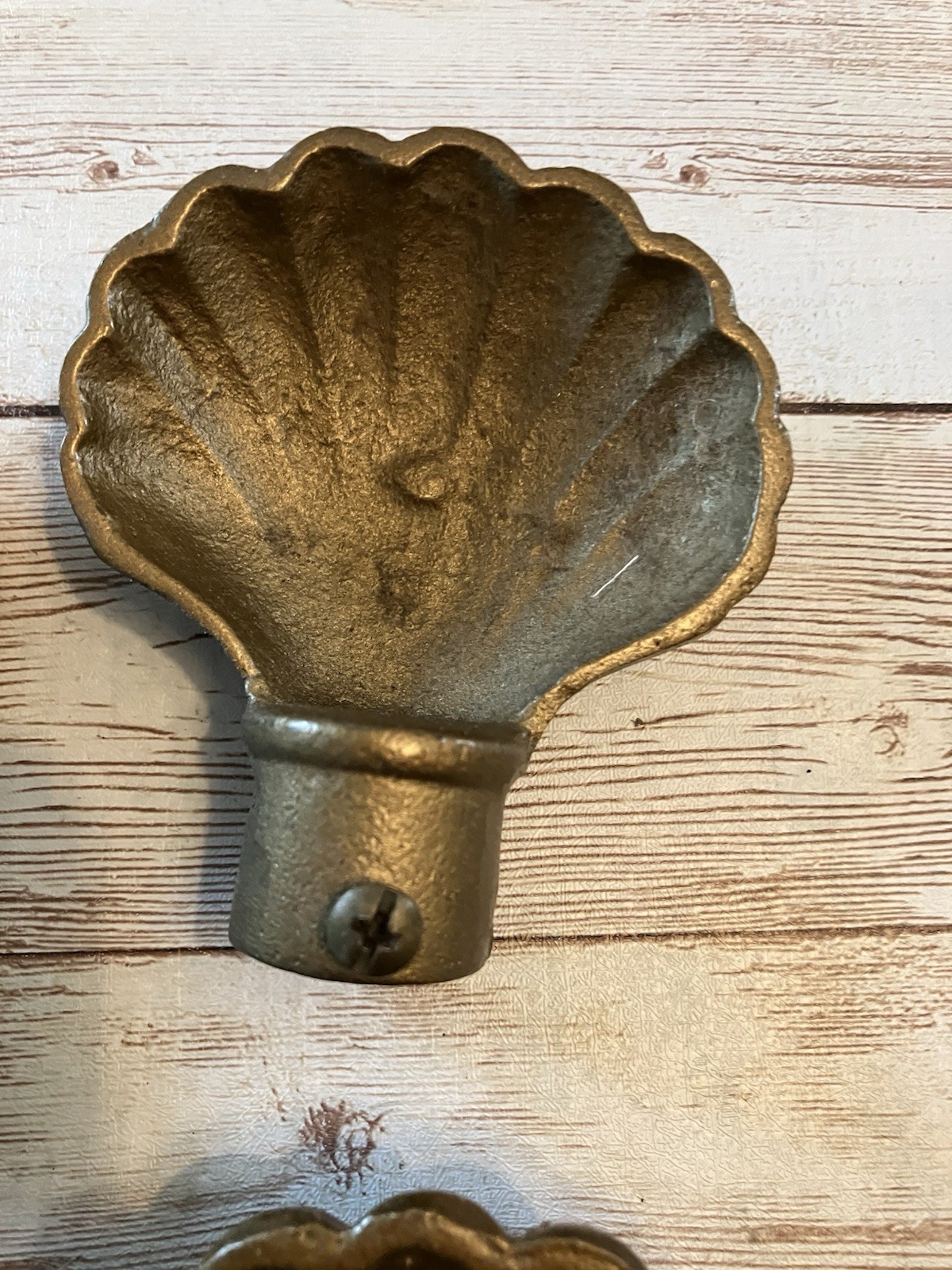 Vintage Art Deco Style Antiqued Brass Style 3″ Finial Curtain Rod End Lot Of 4