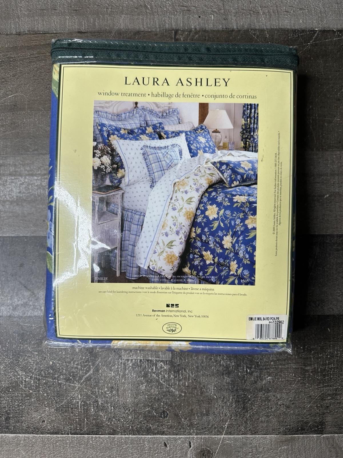 Laura Ashley EMILE Bed Covers 82 x 84 rod pocket draperies -100% Cotton