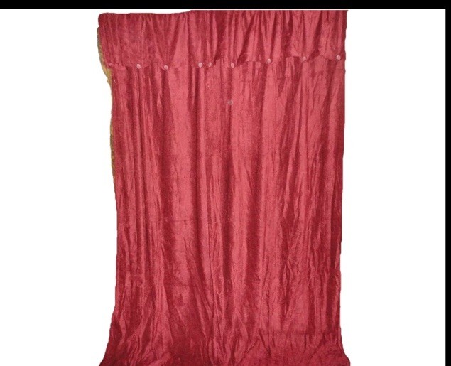 CROSCILL CHEVRON CHENILLE CLARET RED (PAIR) CURTAINS PANELS RAYON BLEND 44 X 84