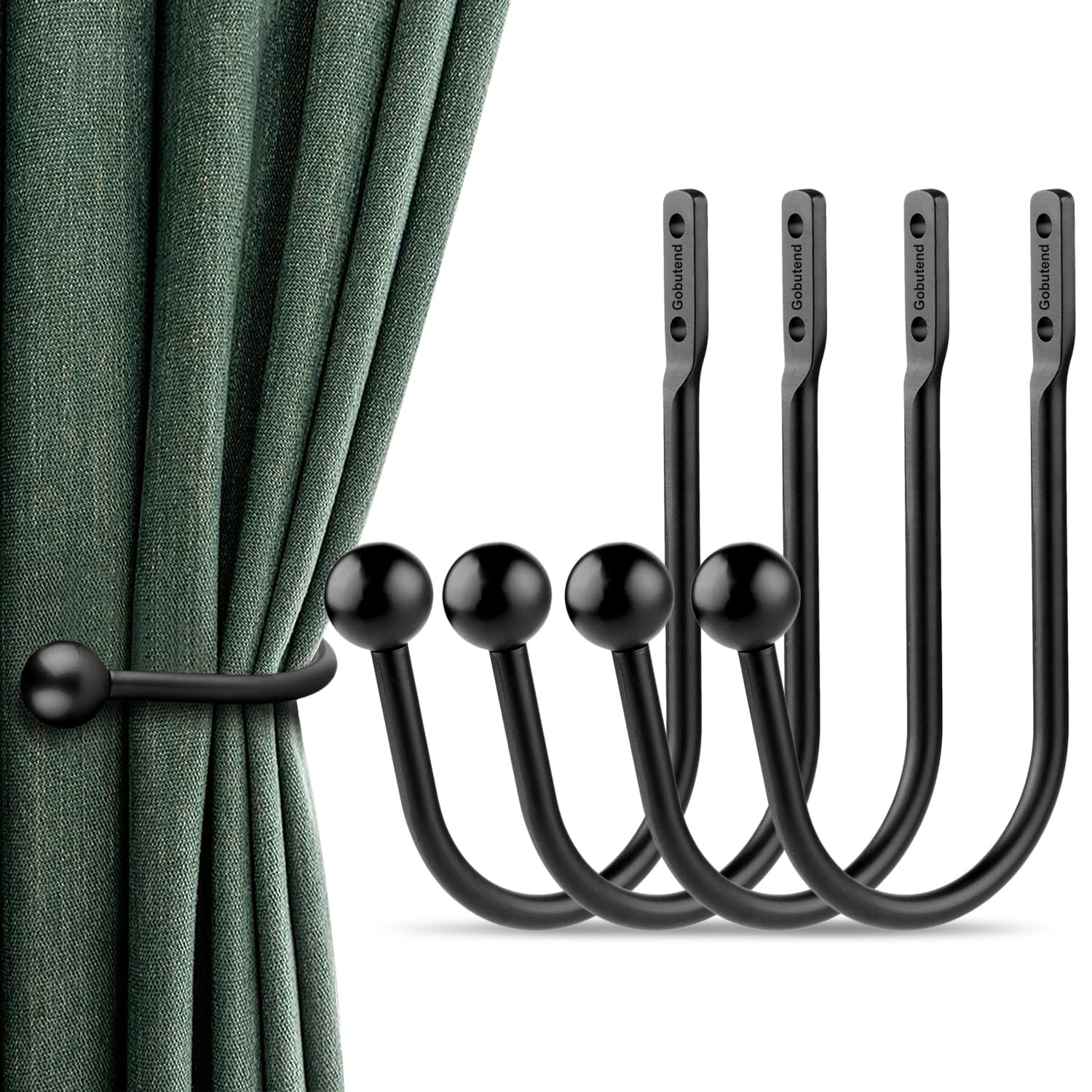Sujetadores de cortinas, soportes de pared para cortinas, alzapaños retro