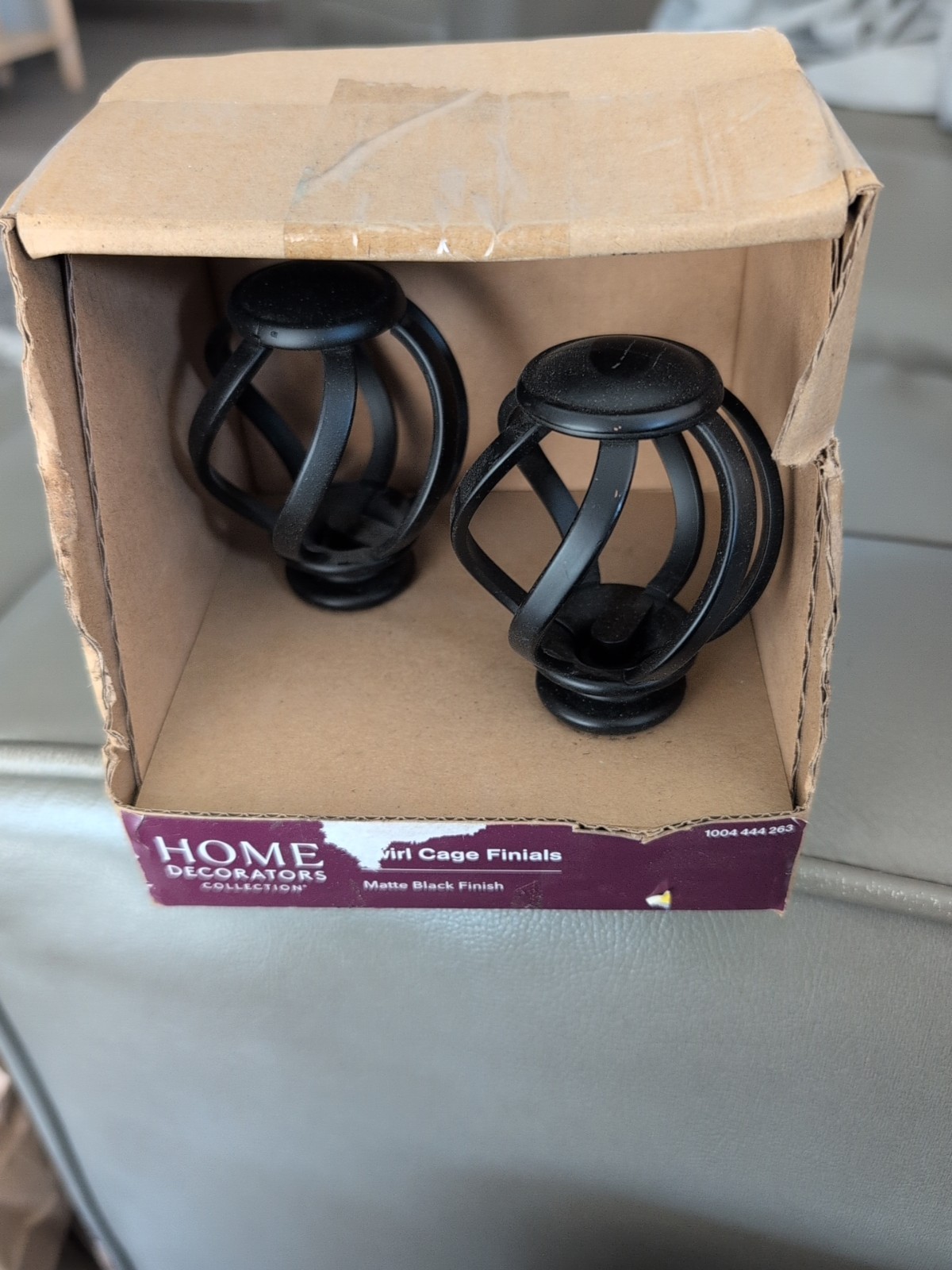 Home Decorators Swirl Cage Finials 2 Pack Matte Black Finish Fits 1” Rod