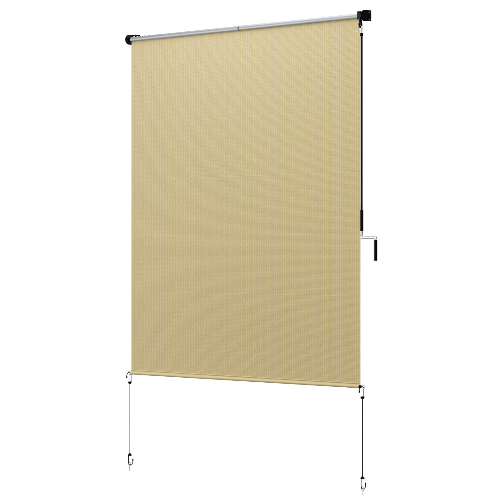 Coumavin 72 W X 72 L Cordless Exterior Roller Shades For Patio – 90 Uv Blocking