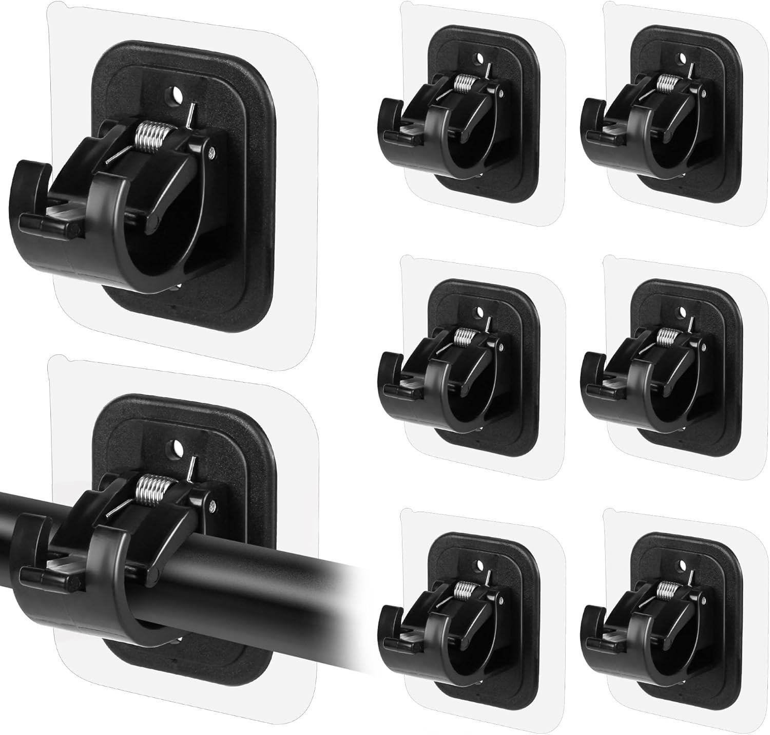 14PCS No Drill Curtain Rod Brackets No Drilling Self Adhesive Curtain Rod Holder