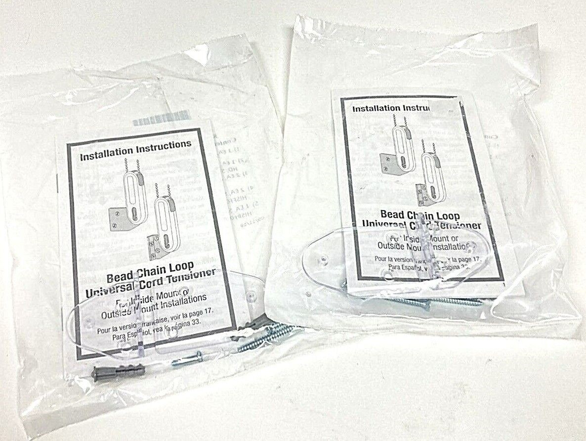Lot of 2 Hunter Douglas Bead Chain Loop Universal Cord Tensioner Mounts KIT2352