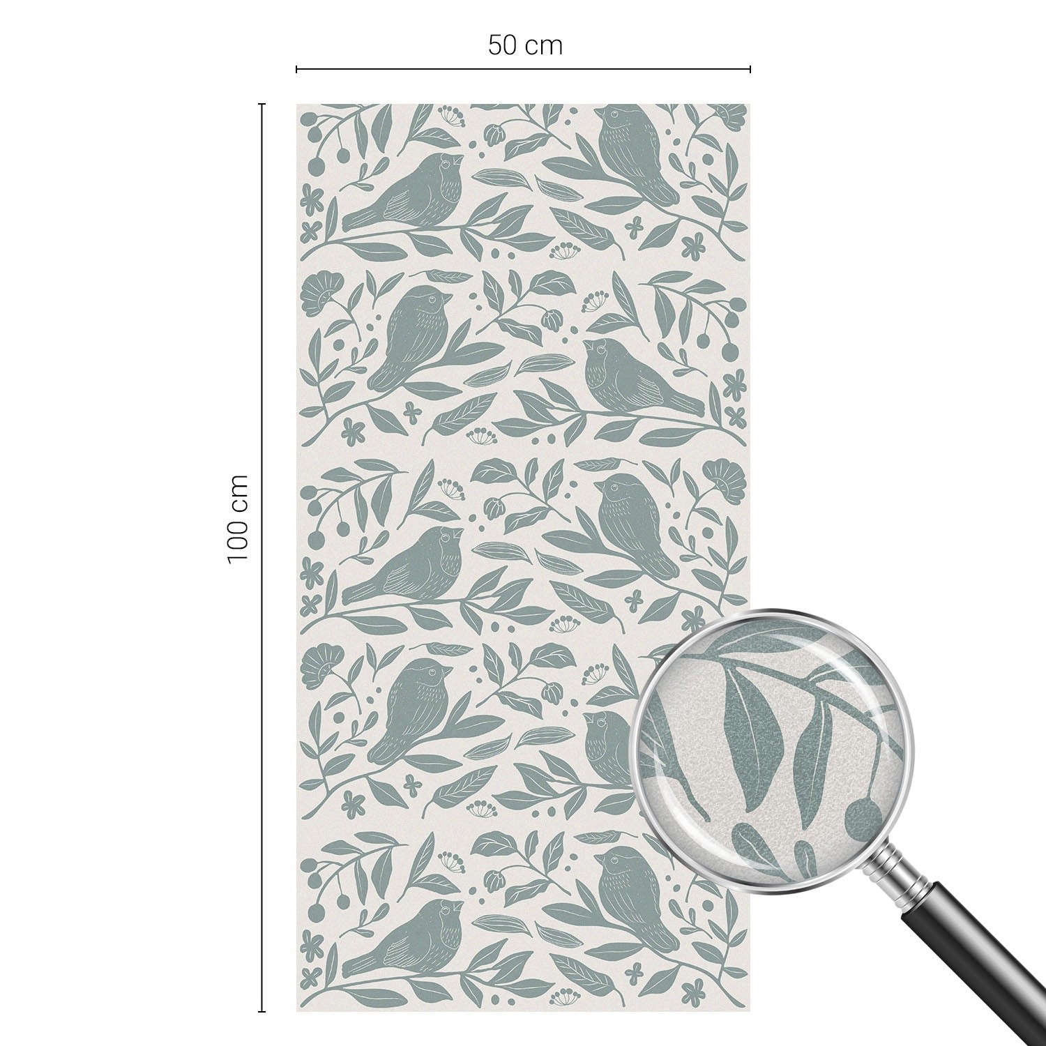 Frosted Glass Window Film Privacy Glass Film Bird Motif Animals Green