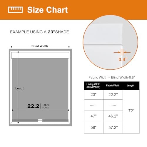 Free-Stop Cordless Roller Shades for Windows Light Filtering 20″W x 72″H White