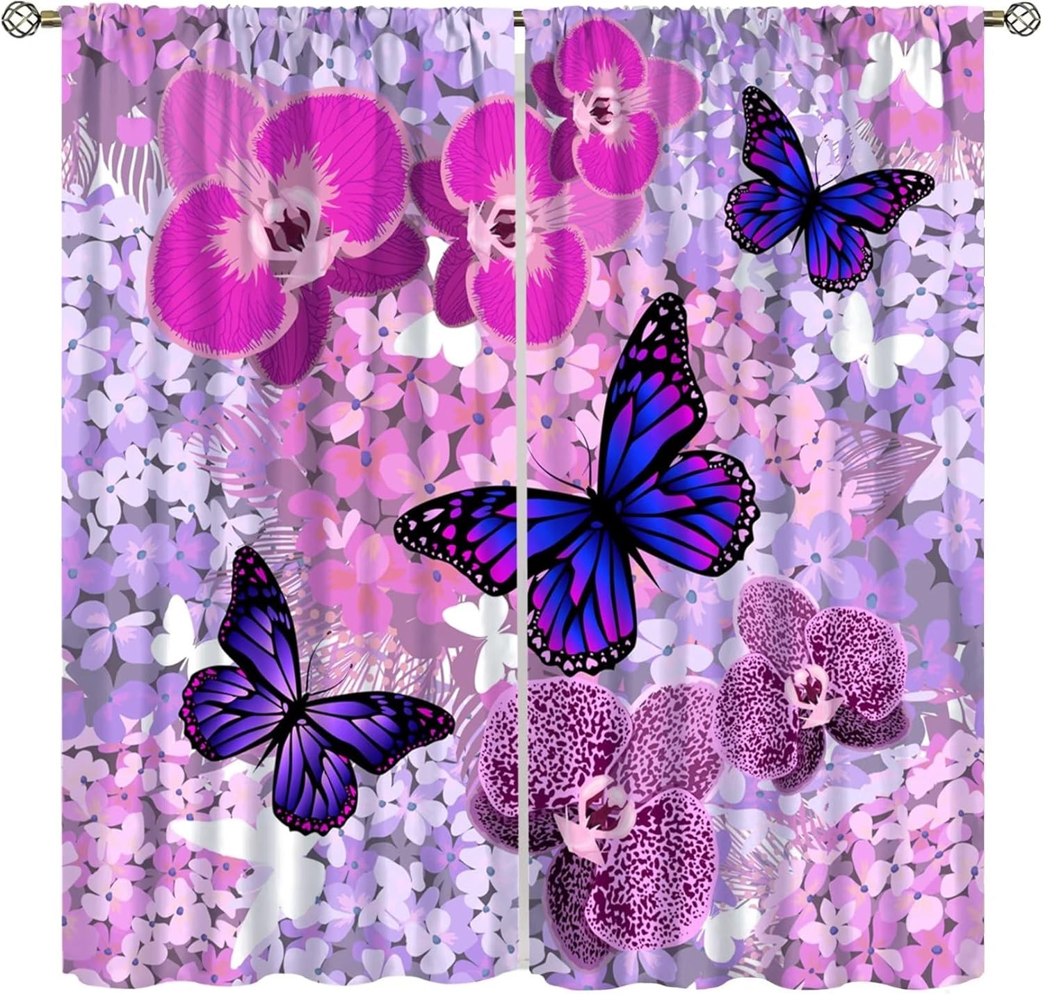 Butterfly Decor Curtains for Girls Boy Home Decor, Romantic Fantasy Butterflies