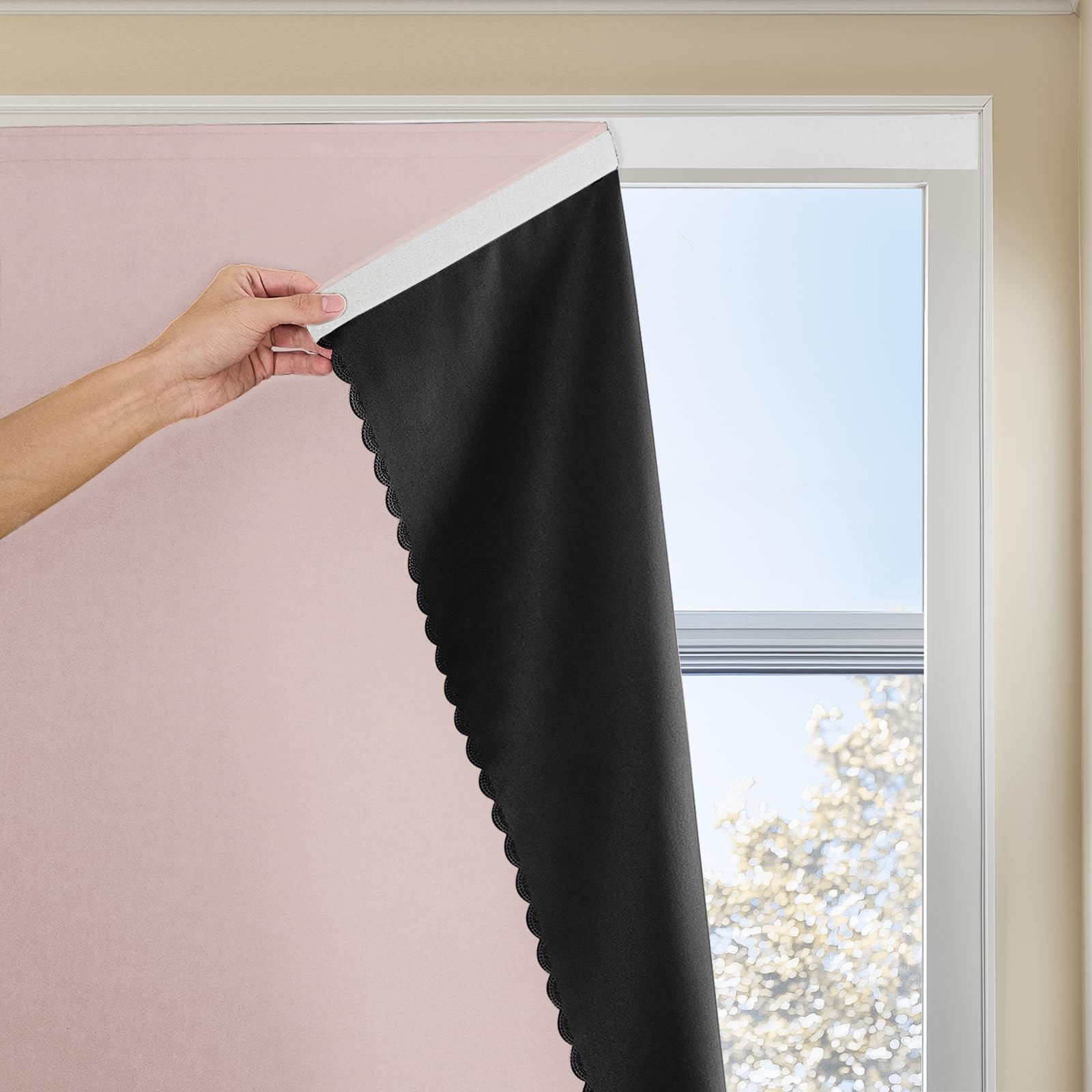 Autohesion Curtains for Windows,Bedroom Blackout Curtains for – Thermal Lnsul…