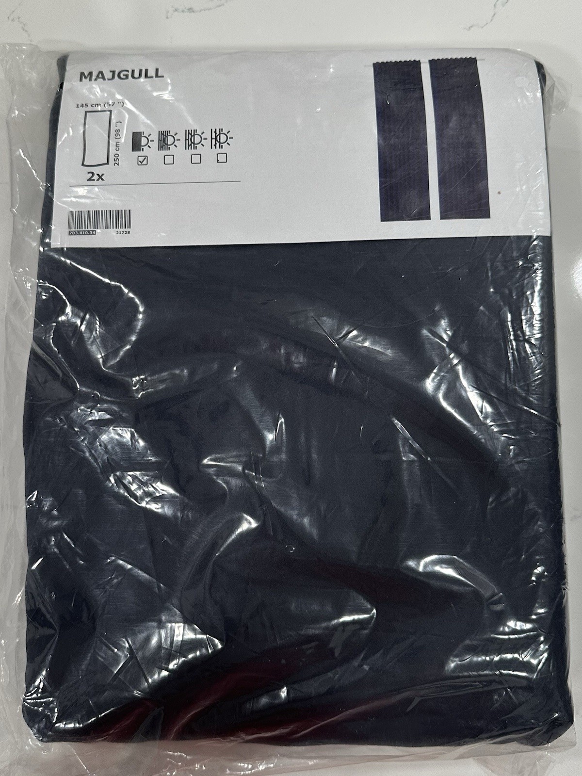 Ikea Majgull Black Out Curtains Panels 1 Pair 57×98″ New – Black