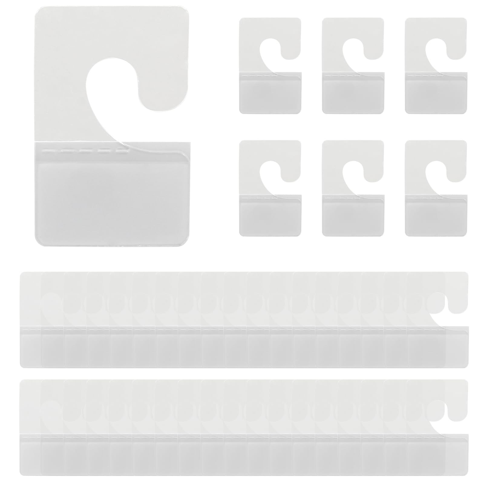 Rierdge 300Pcs Clear Plastic Self Adhesive Hang Tags 1.65 x 1 inches,