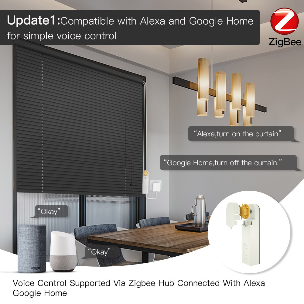 MOES ZigBee Smart Curtain Motor Roller Blinds Shutter Drive DIY With Solar Panel