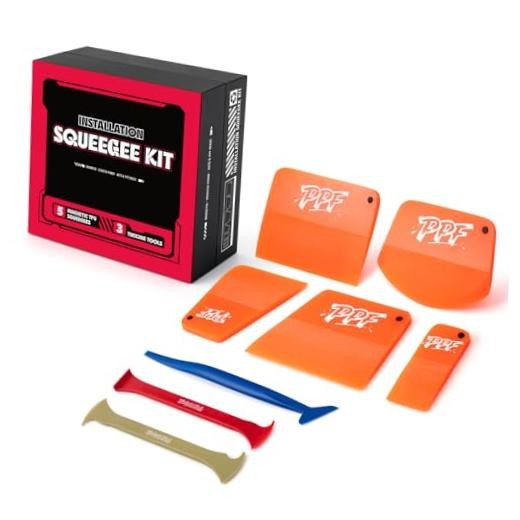 PPF Squeegee Set – 5 in 1 Different Sizes TPU Squeegees, 2 Axe Vinyl Wrap