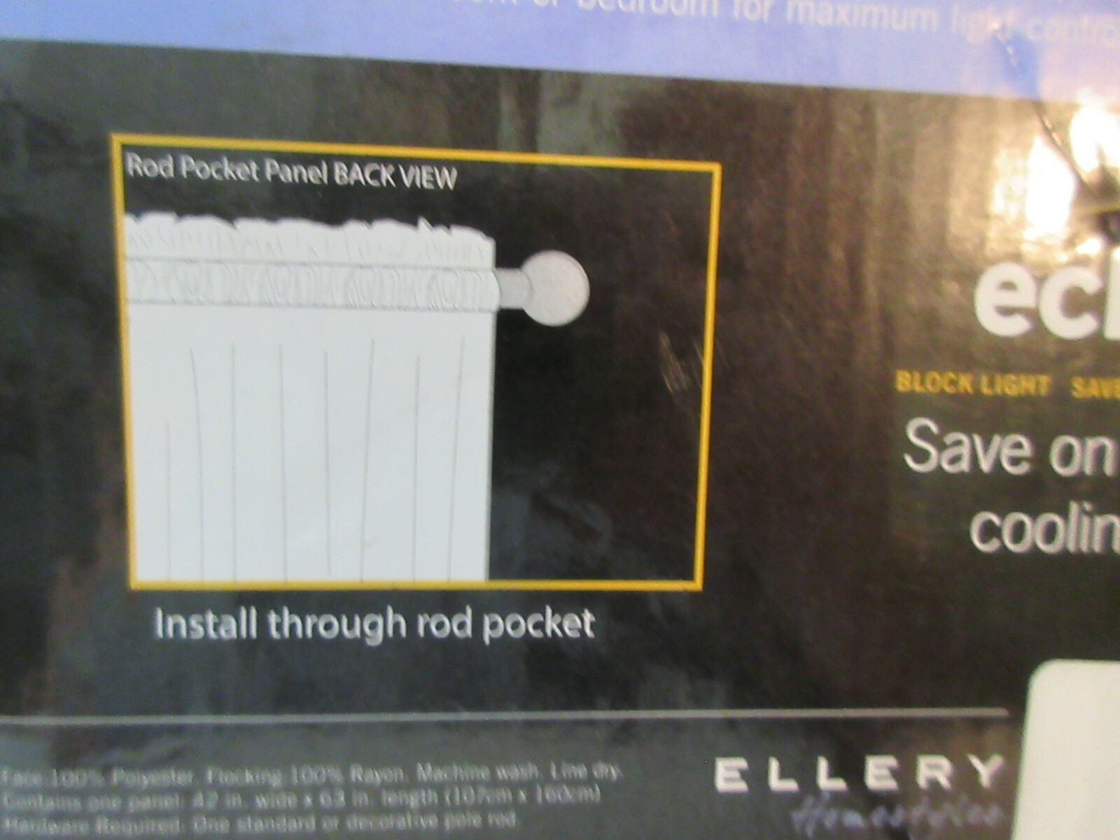 1 Panel – 63″ eclipse Black Out Panel w/ Rod Pocket Braxton Brown Solid Texture