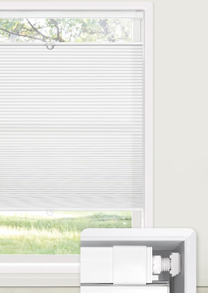 LazBlinds No Drill Cordless Cellular Shade, 28″ W x 78″ H, White