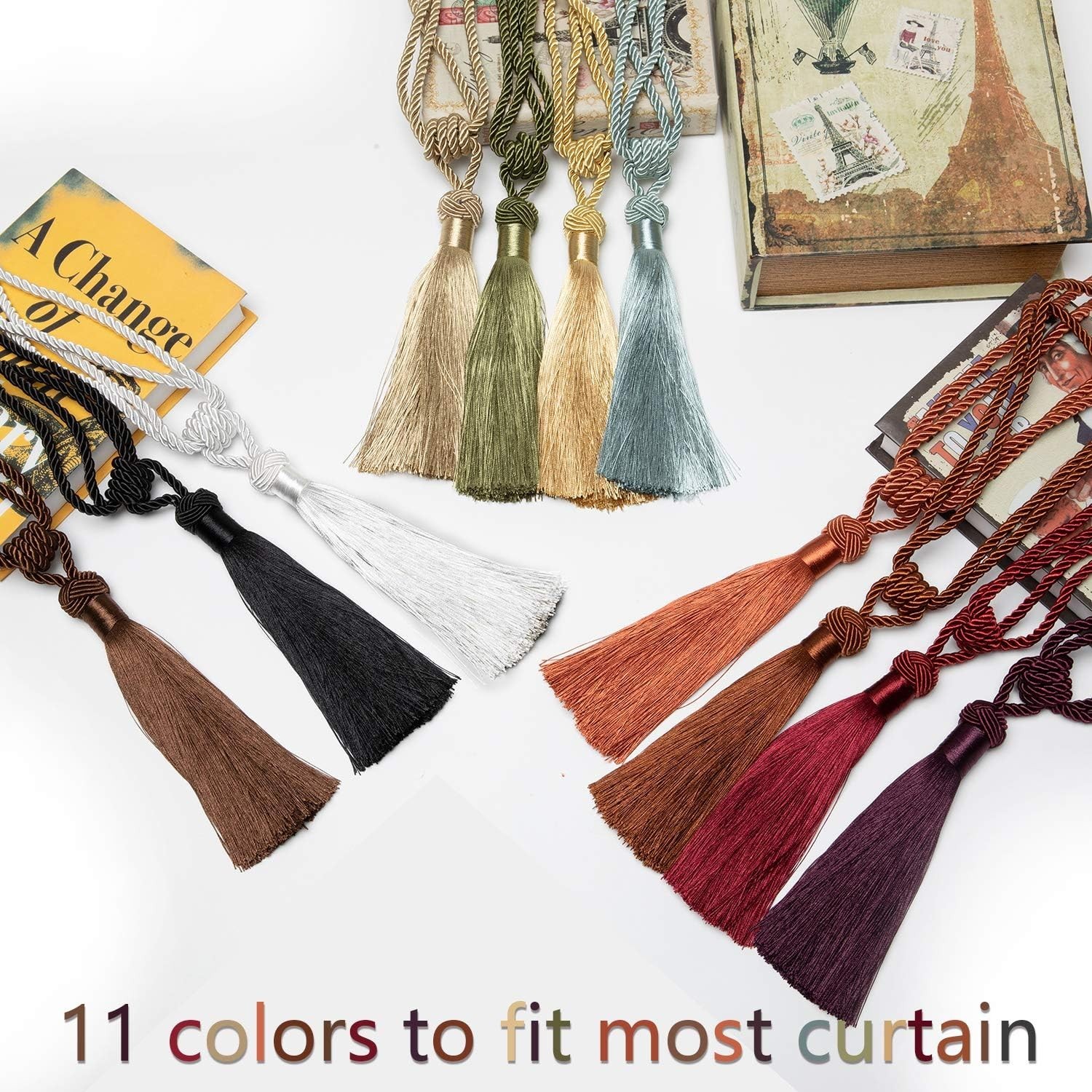 Curtain Tiebacks Hand-Woven Holdbacks Home Decorative Tassels Tiebacks Gold, …