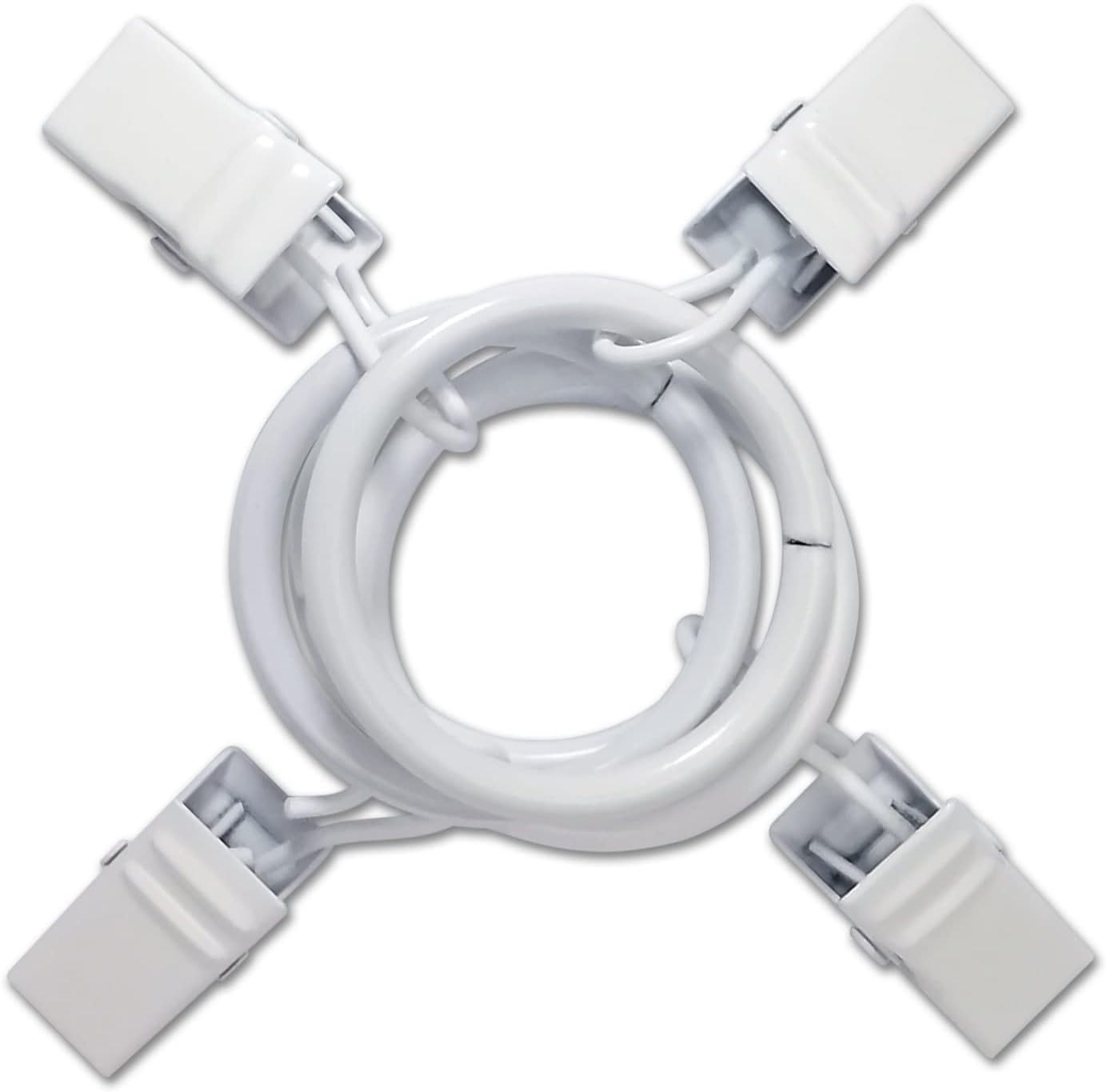 Set of 44 White Curtain Rings with Clips for Elegant Drapery Solutions