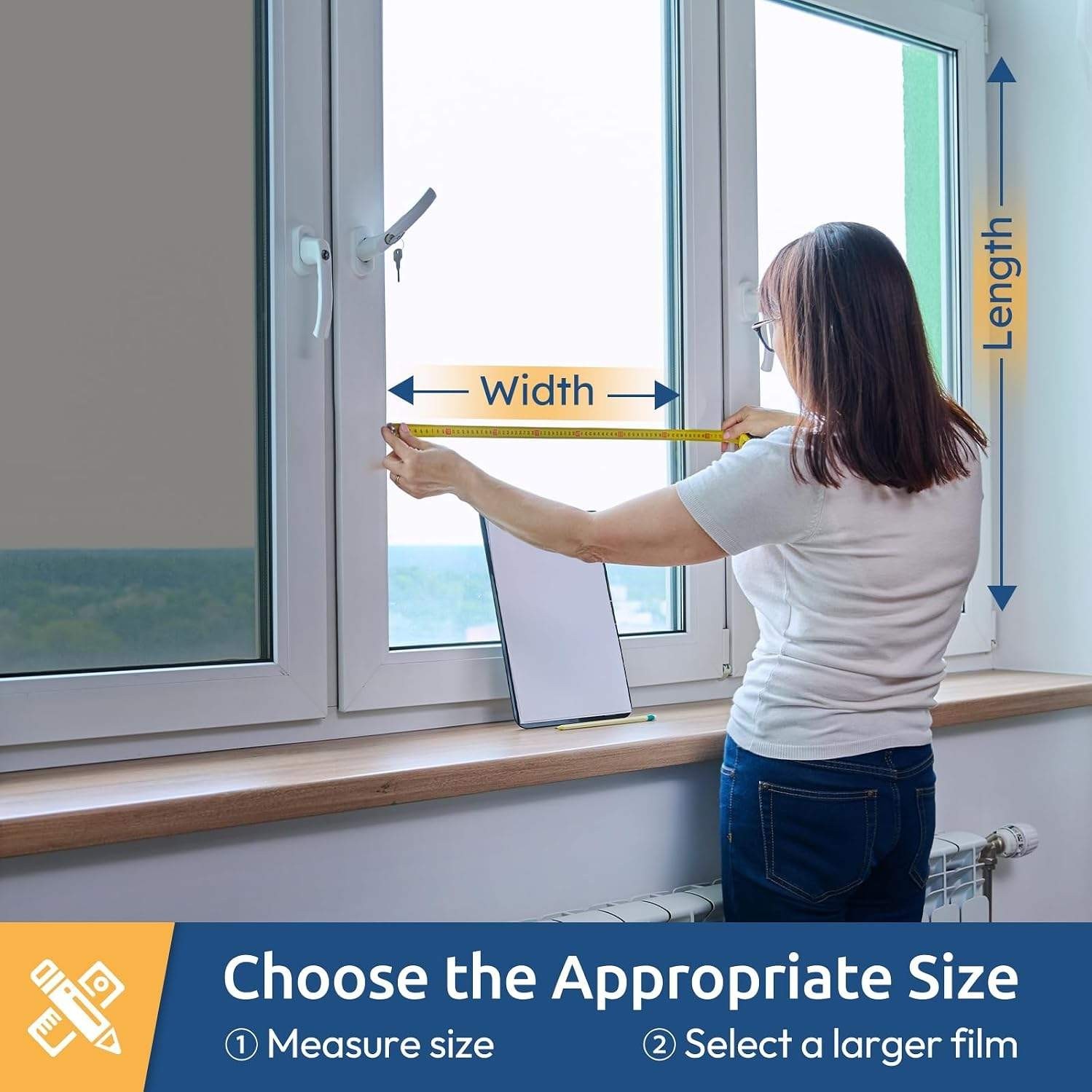 One Way Window Privacy Film Window Tint for Home, Reflective Mirror Sun Blocking