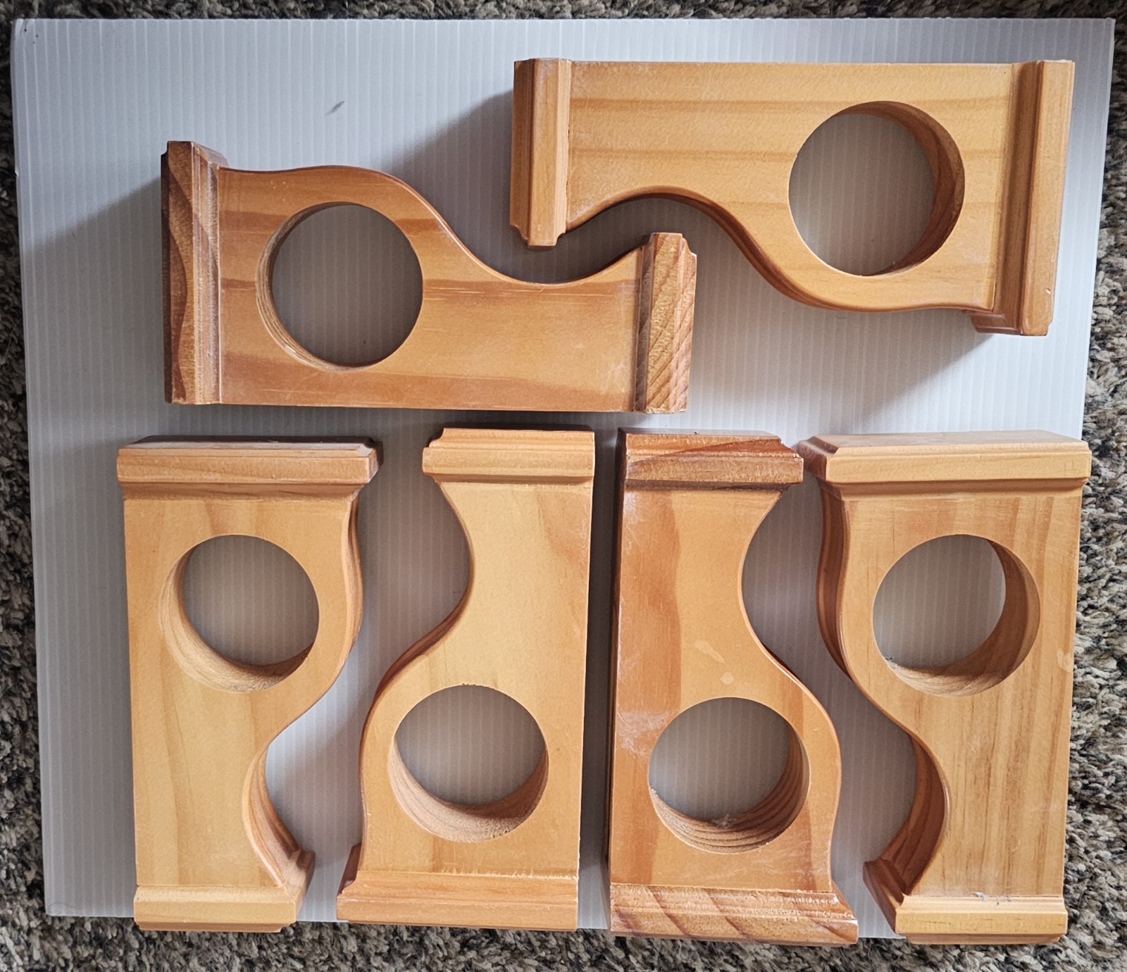 6 Pcs Wood Curtain Rod Brackets Hangers Wooden Rod Holders
