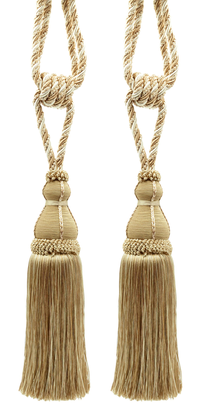 DÉCOPRO Tassel Tieback, Style# TBH15, Color# 4001 – White Sands [Set of 2]