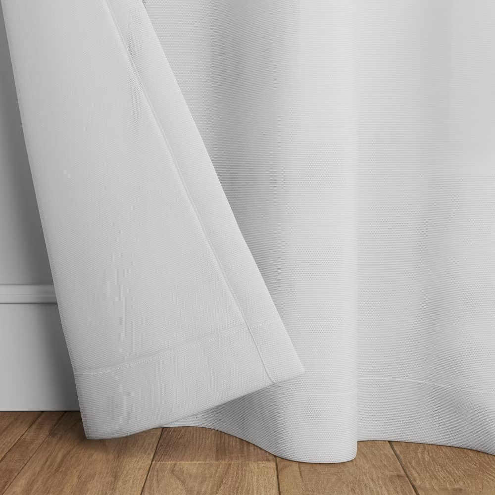 54″x95″ Light Filtering Farrah Window Curtain Panel White – Threshold: Sheer, UV