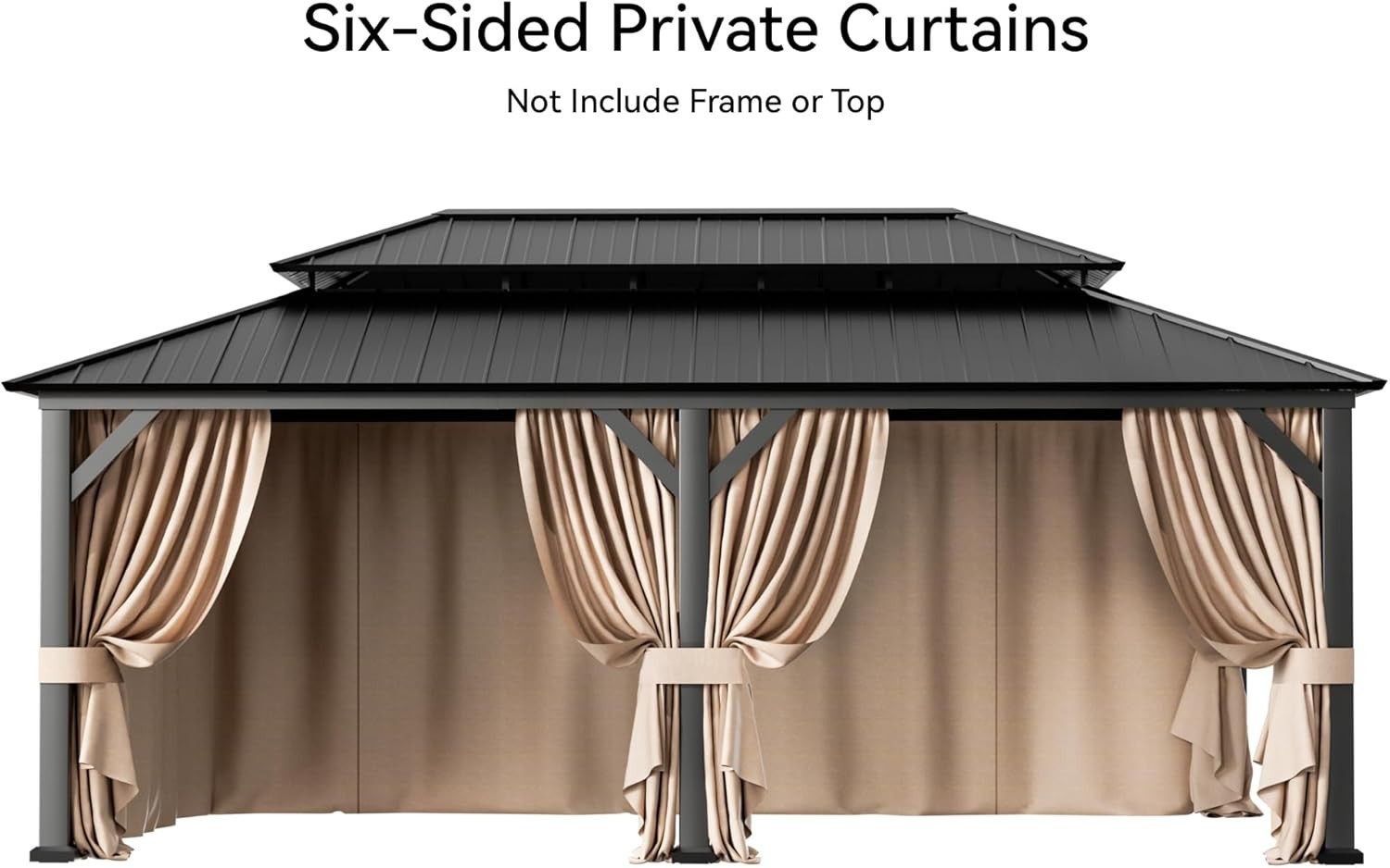 Universal 6-Panel Gazebo Privacy Curtains 12′ x 20′ – Waterproof & UV Protection