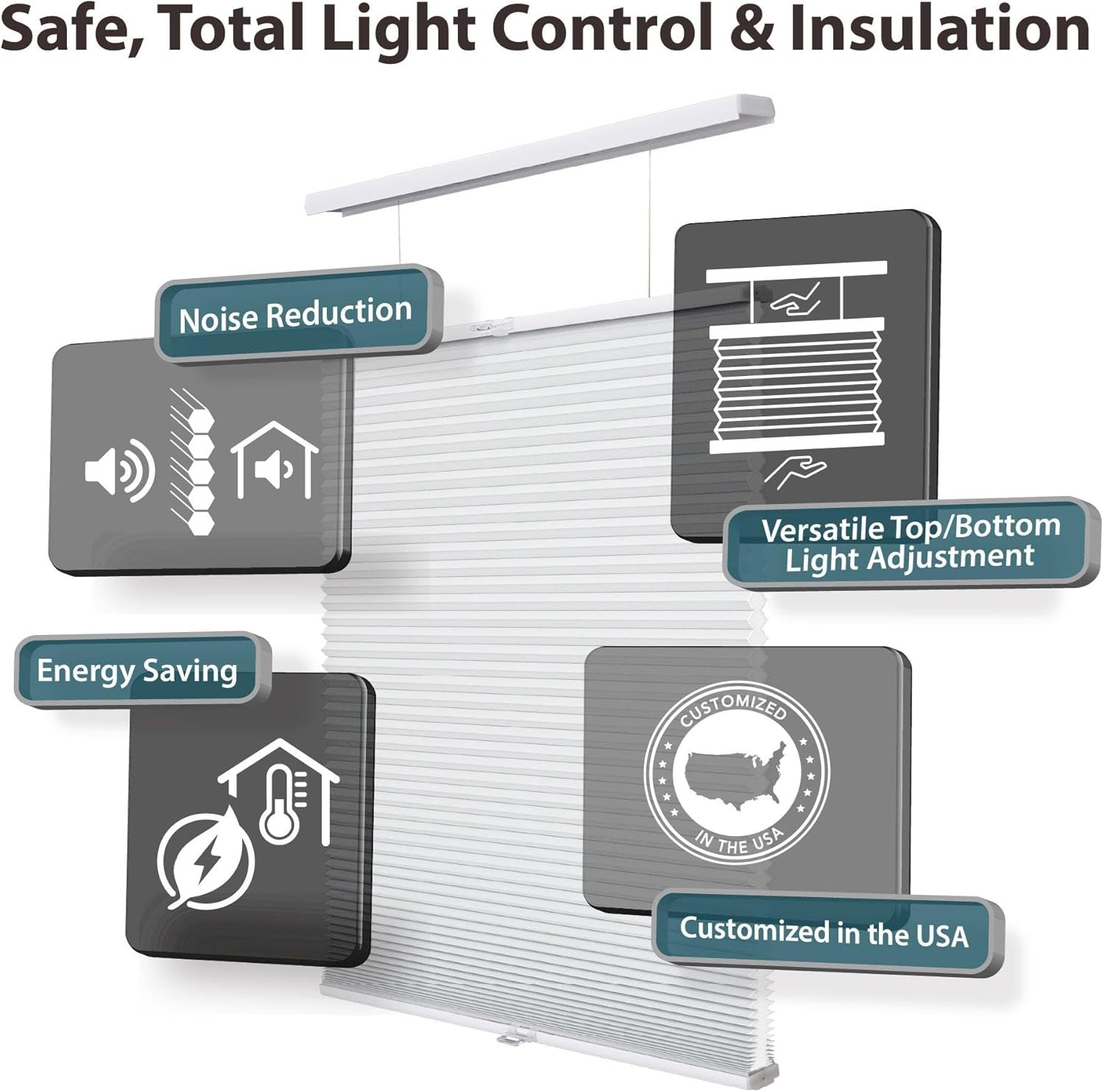 Cordless Light Filtering Cellular Shade, 29.5″ W x 36″ H, Anchor Gray