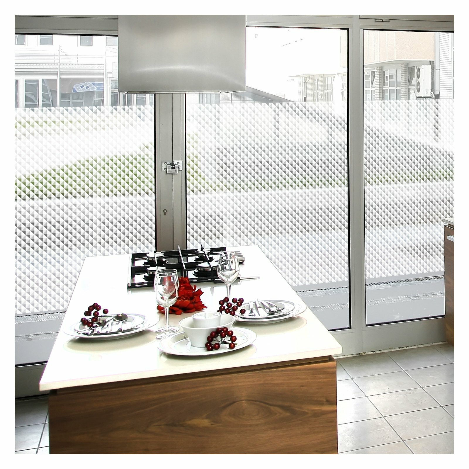 BDF 4WHTRI Decorative Window Film White Triangle
