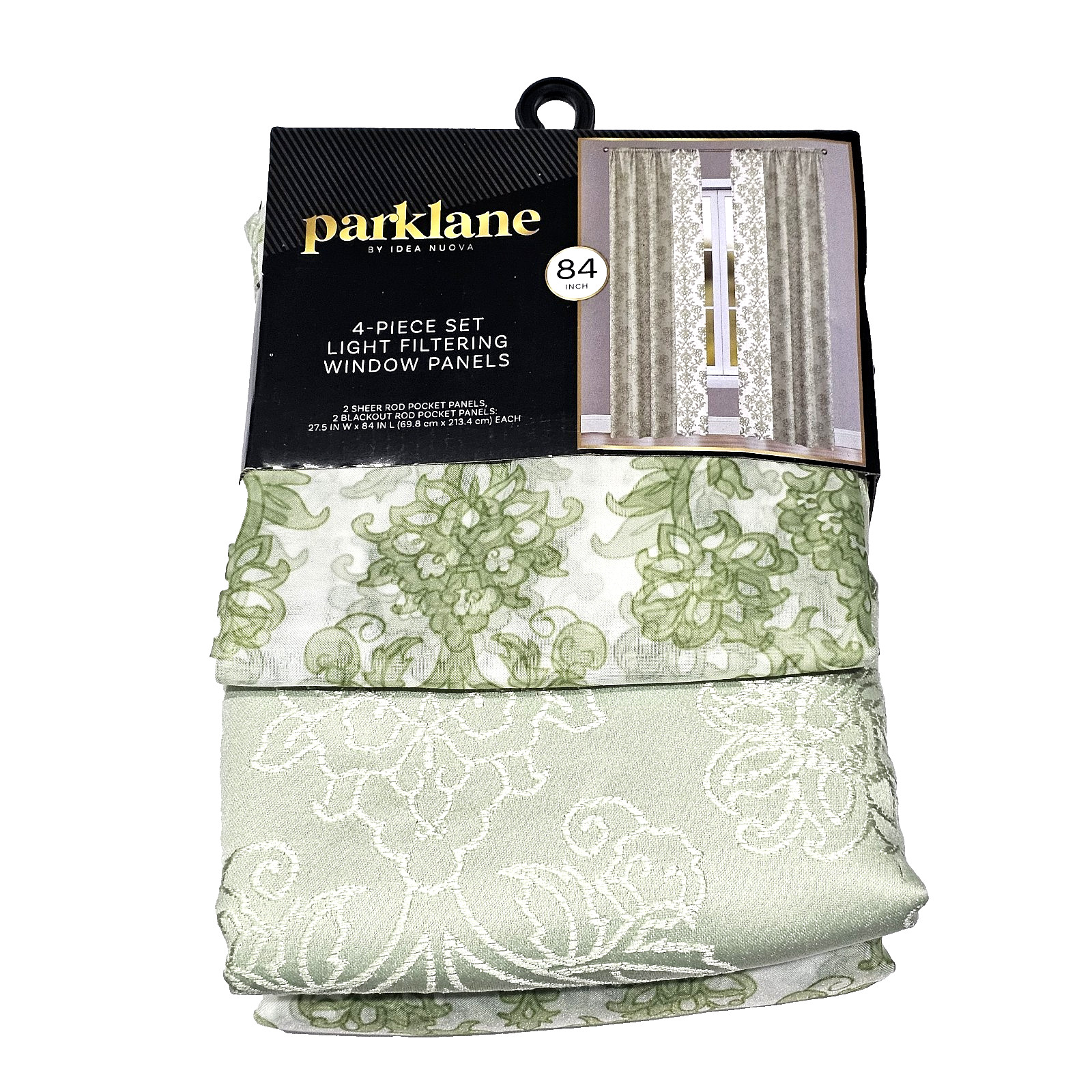 Parklane By Idea Nuova 4 Piece Set Light Filtering Window Panels 84inch