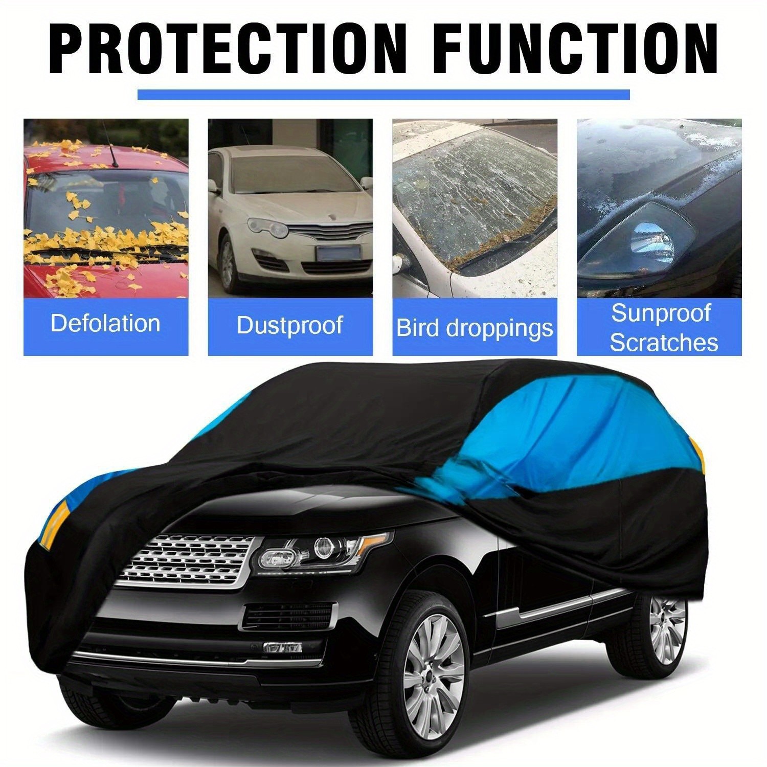 High Quality Scratch Resistant Complete SUV Car Cover, Snow and Rain Resistant