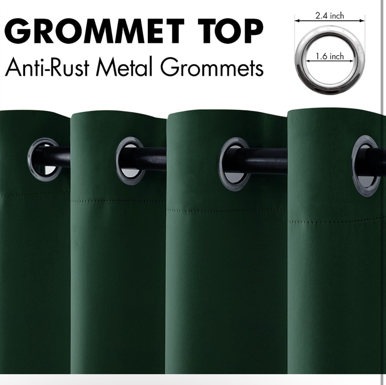 2 Panels Room Darkening Curtains & Drapes for Bedroom – Grommet Solid Texture…