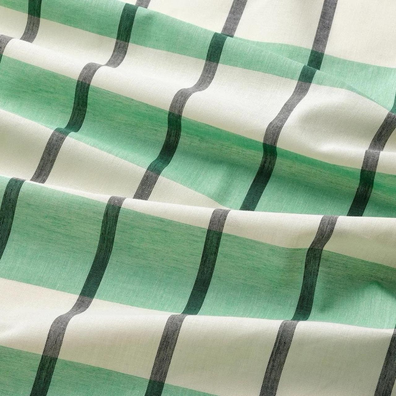 TWO 2X IKEA GLANSHAGTORN Curtain Panels Green White/Black Each118x98″ 105.561.12
