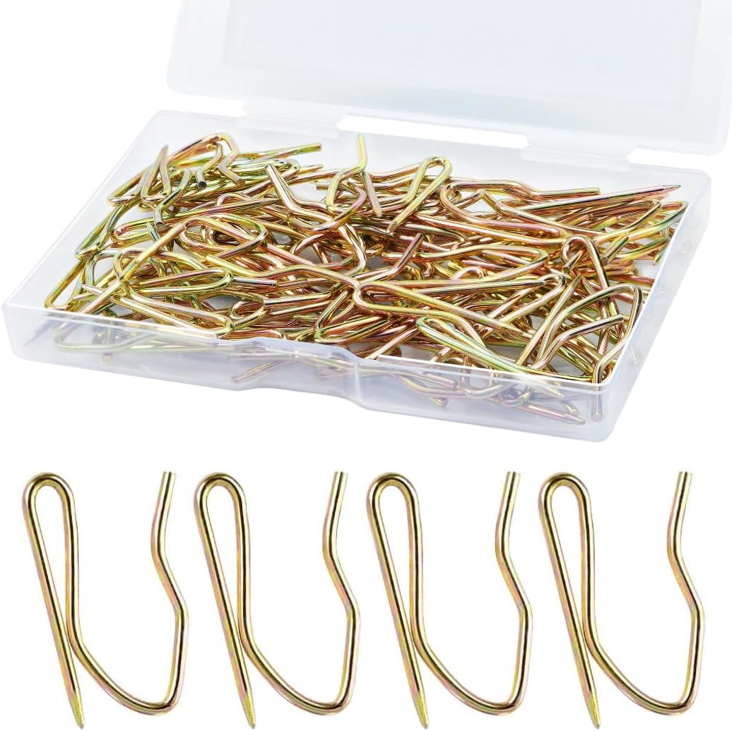1.2 Inches Curtain Hooks, 58pcs Metal Drapery Hooks and Pins for Door Window Sh