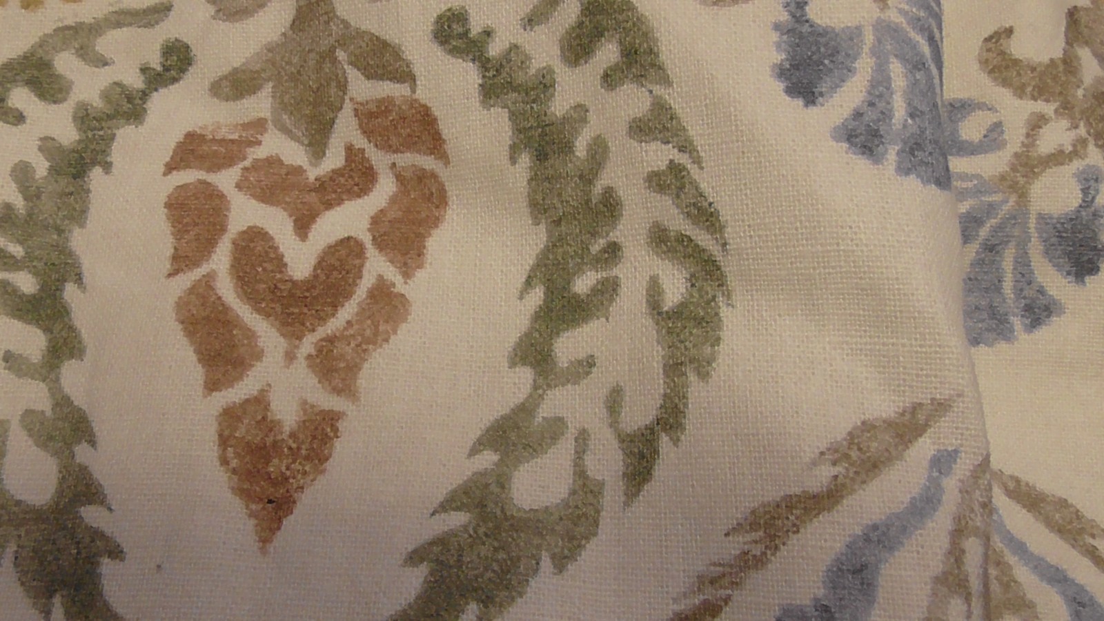 2 lined LIGHT BLUE green terra cotta IKAT CURTAINS 2 PANEL s