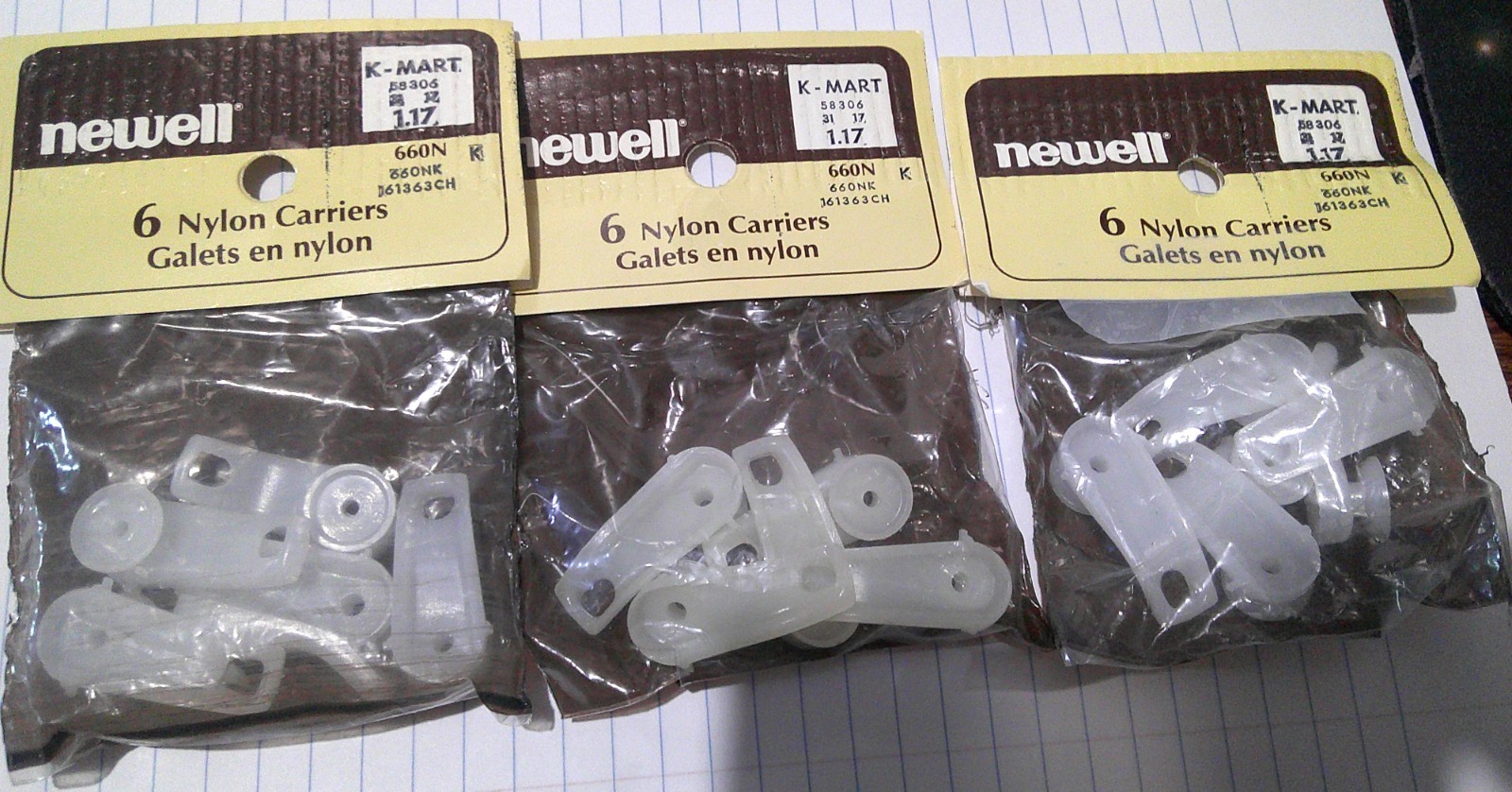 NEW “Newell” 3 Packs of Nylon Carriers Traverse or Flat Rods 17 Carriers