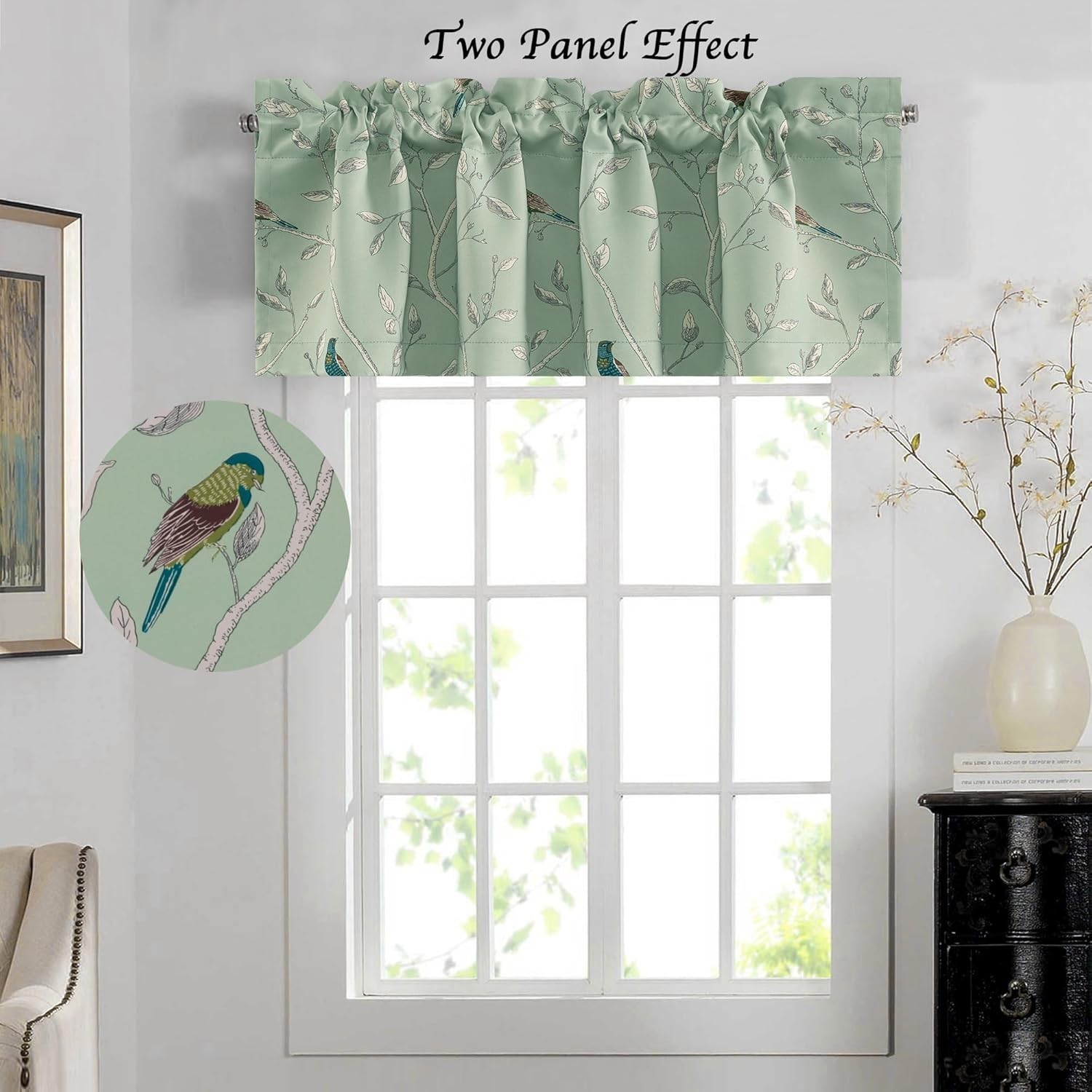 Blackout Curtain Valances for Kitchen Window/Living Room/Bathroom Privacy Add…
