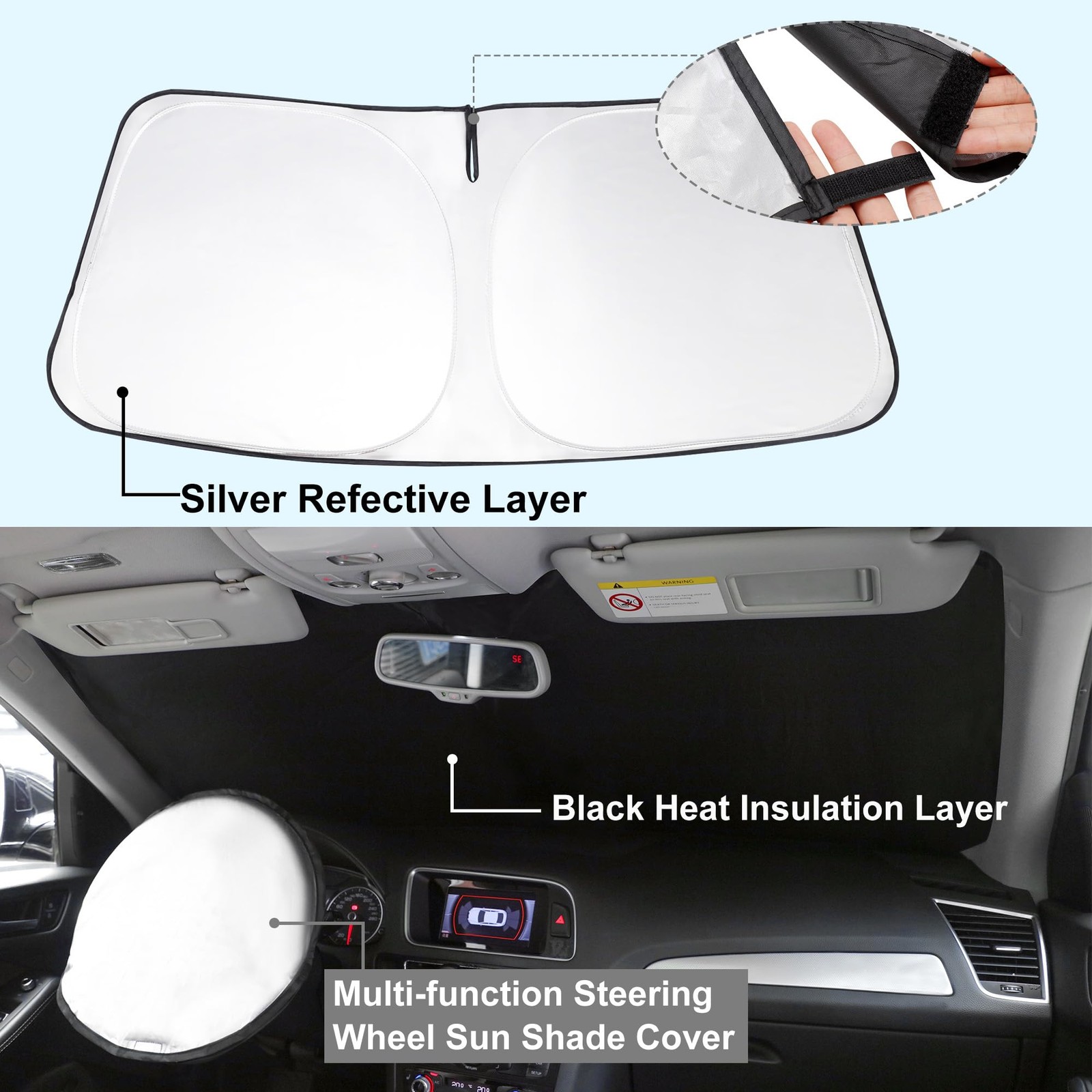 TINGLU Sun Shade for Mini Countryman Cooper F66 SUV 2017-2026, Black