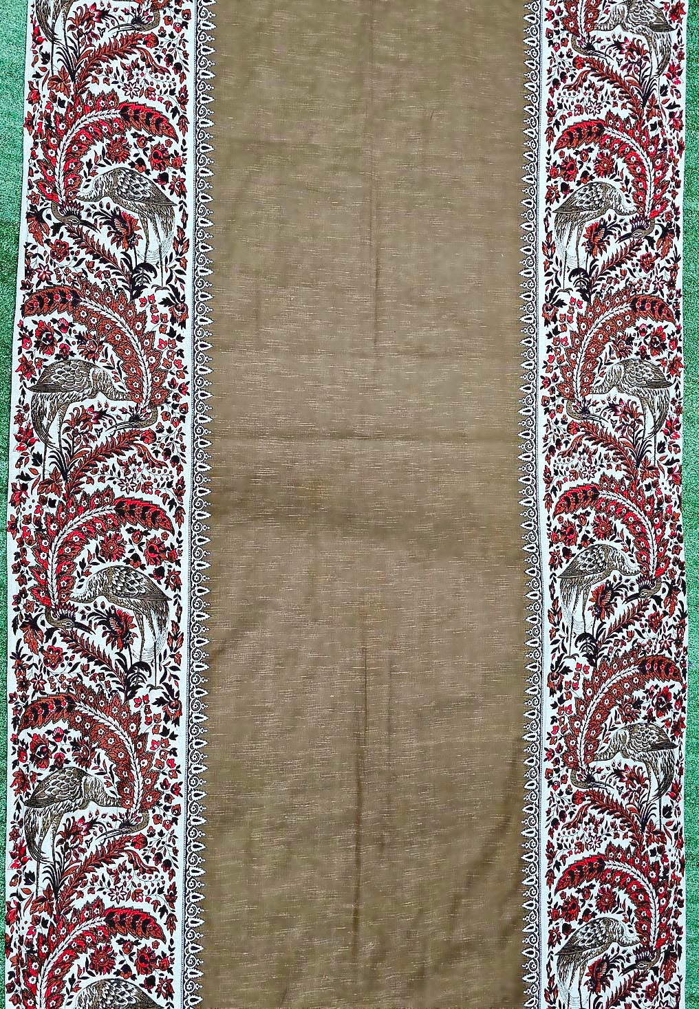 Vtg World Market Lined Curtain Cotton Asian Pasiley Scroll Floral Crains 44 x84″