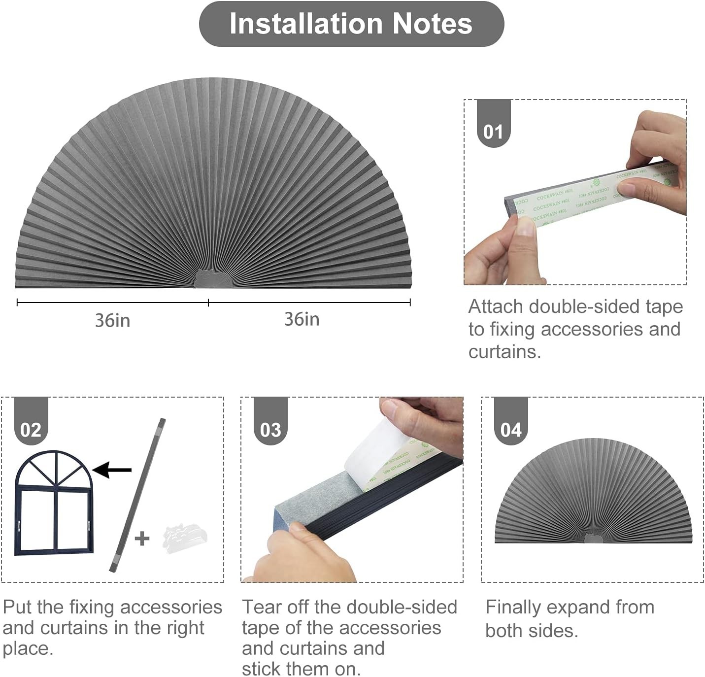 Arch Window Pleated Blinds Easy Cut and Install Pleated Shades Fliterling Lin…